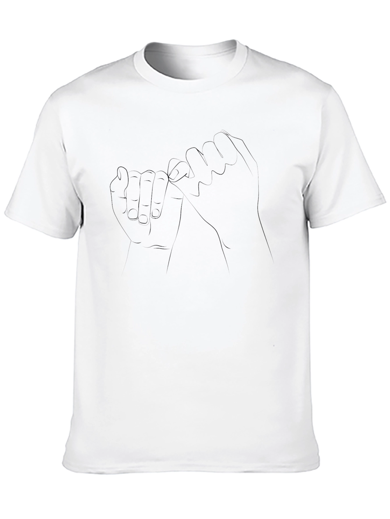 Black Minimalist Pinky Promise Black T-Shirt view 10