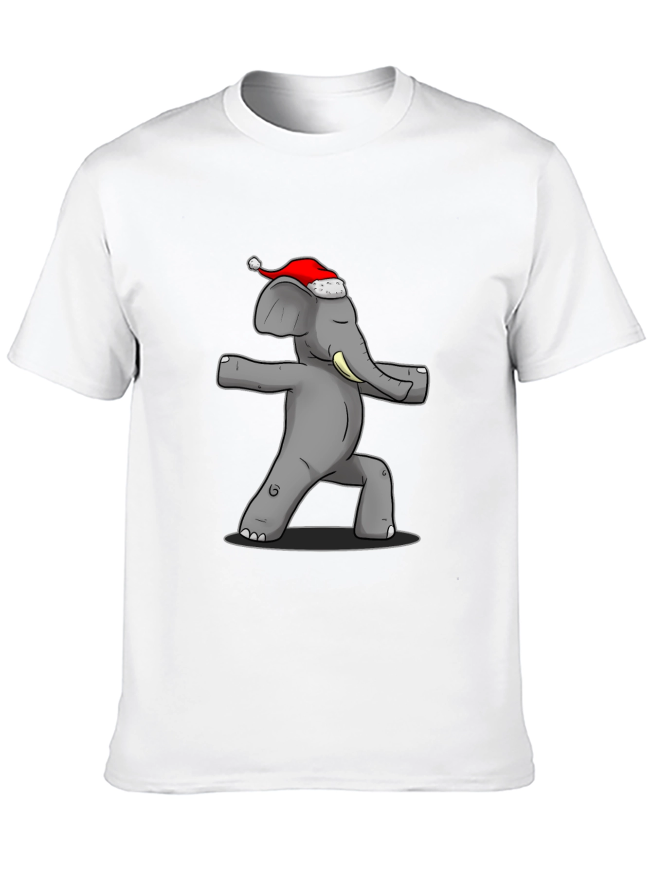 Black Yoga Elephant Santa Hat T-Shirt view 10