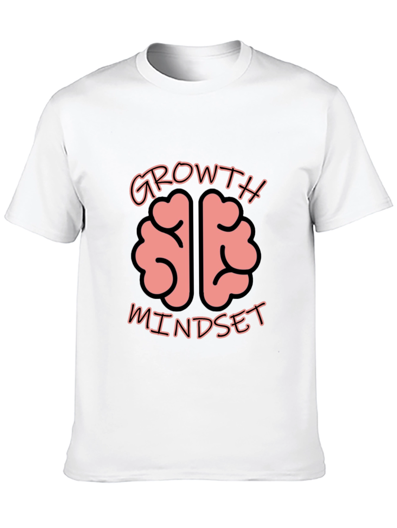 Black Growth Mindset Brain Graphic Tee - Unisex Black T-Shirt view 10