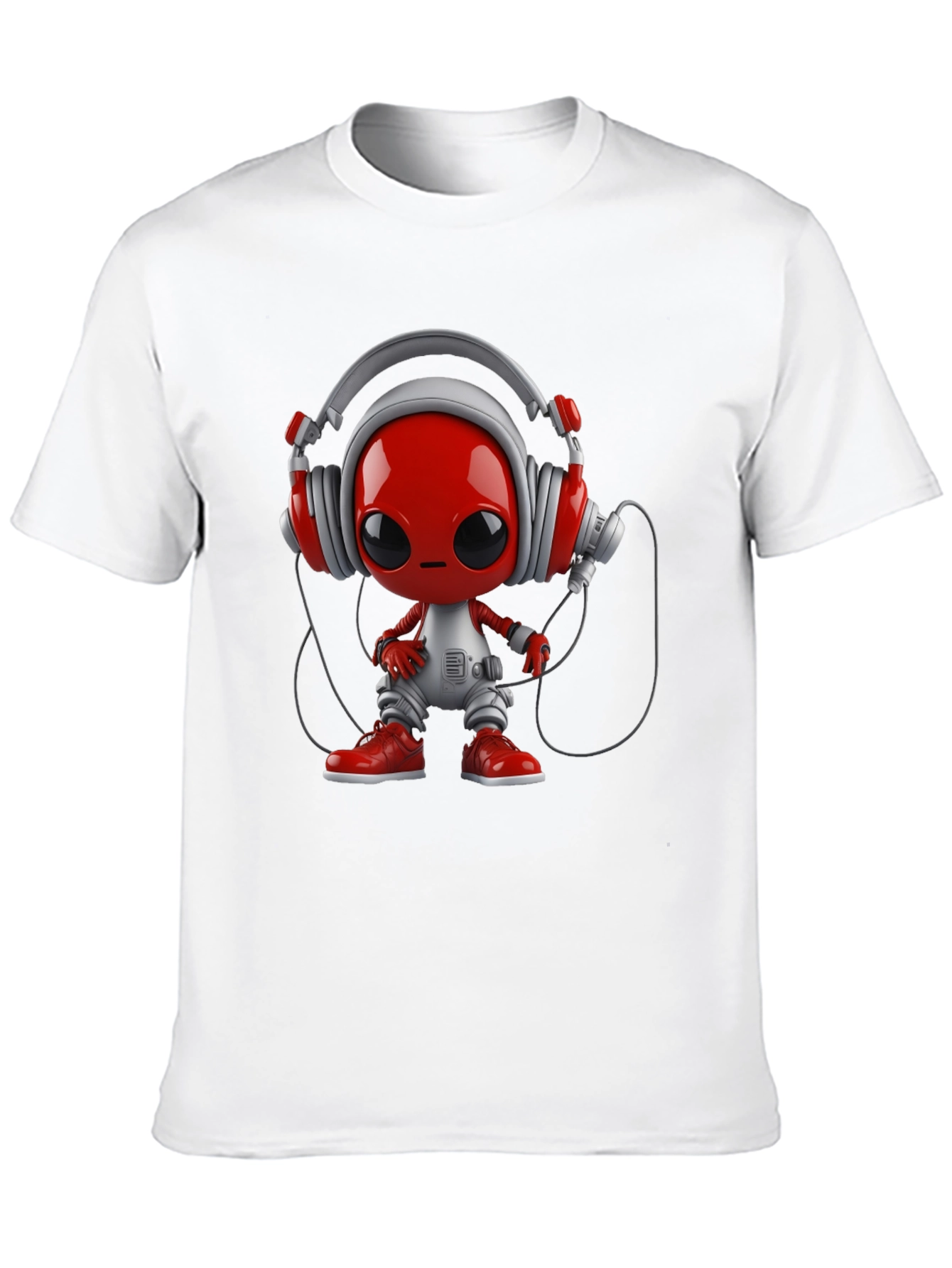 Black Stylish Black T-Shirt with Alien DJ Graphic view 10