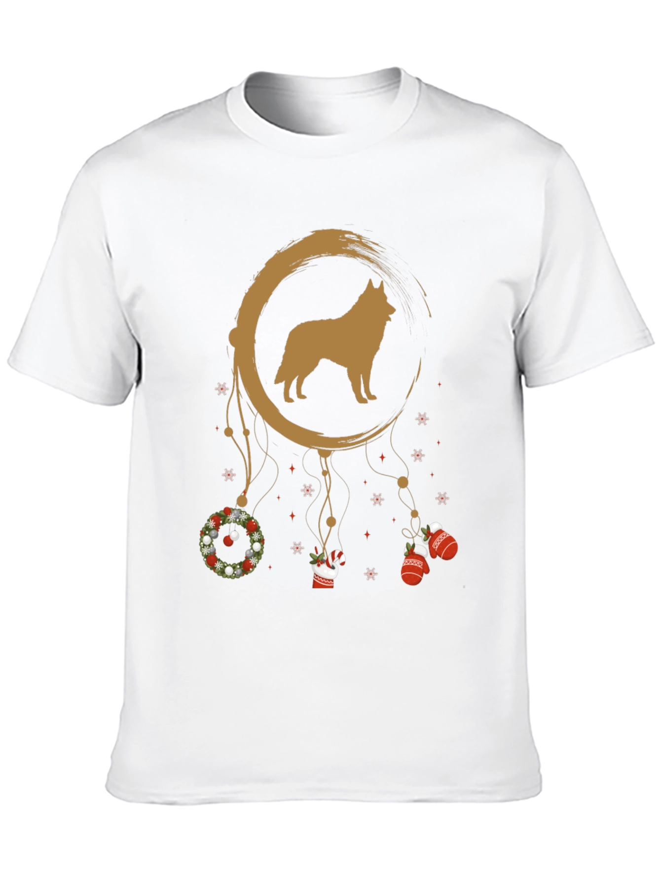 Black Dog Dreamcatcher Christmas T-Shirt view 10