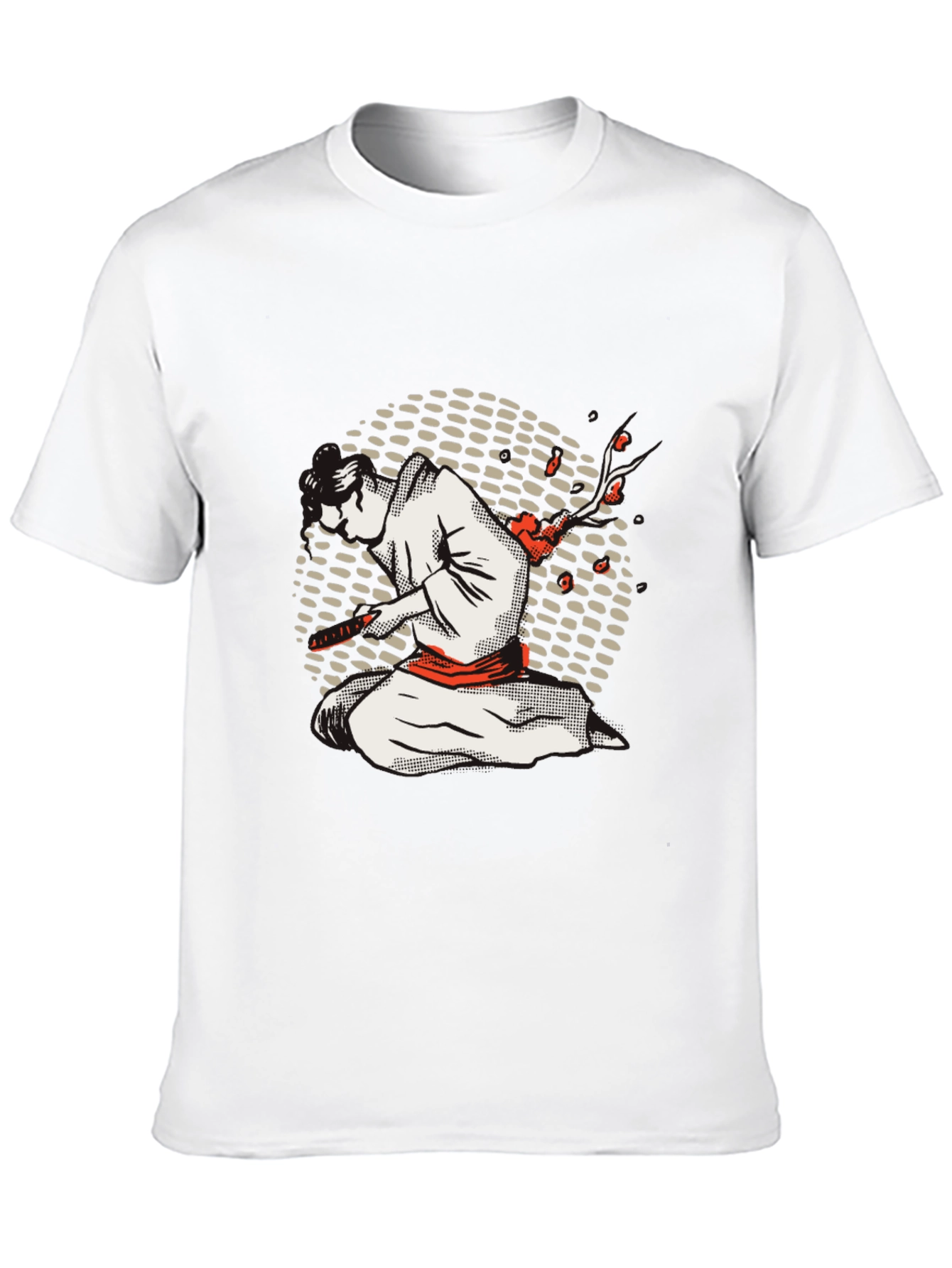 Black Samurai Graphic Tee - Black Cotton Blend Shirt view 10