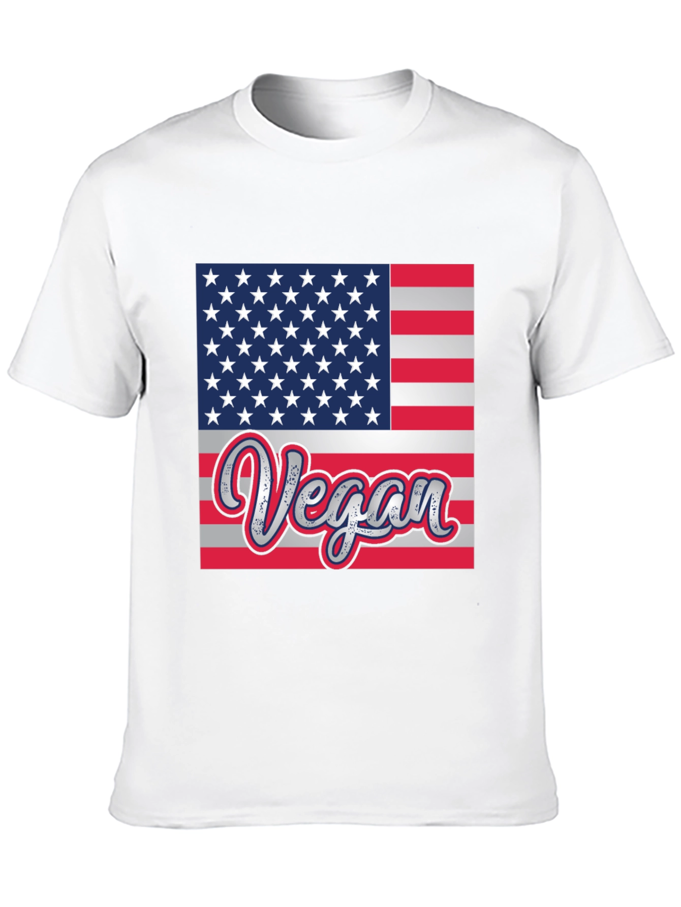 Black Vegan American Flag Graphic T-Shirt view 10