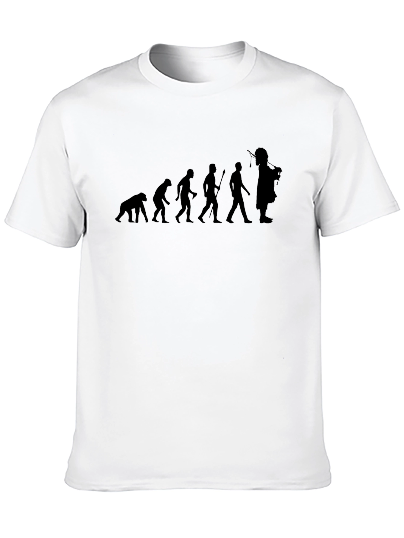 Black Evolution of Man Scottish Bagpiper Black T-Shirt view 10
