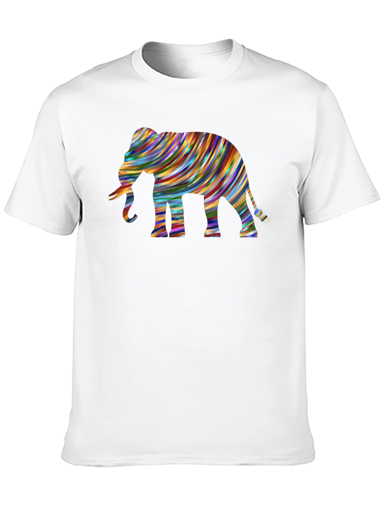 Black Colorful Elephant Graphic Black T-Shirt view 10
