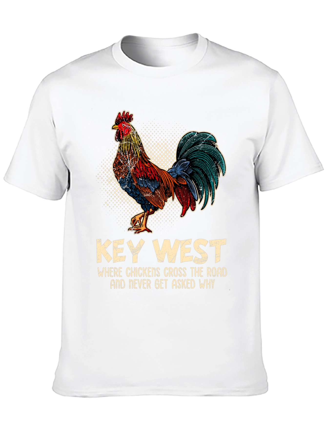 Black Key West Chicken T-Shirt - Funny Graphic Tee view 10