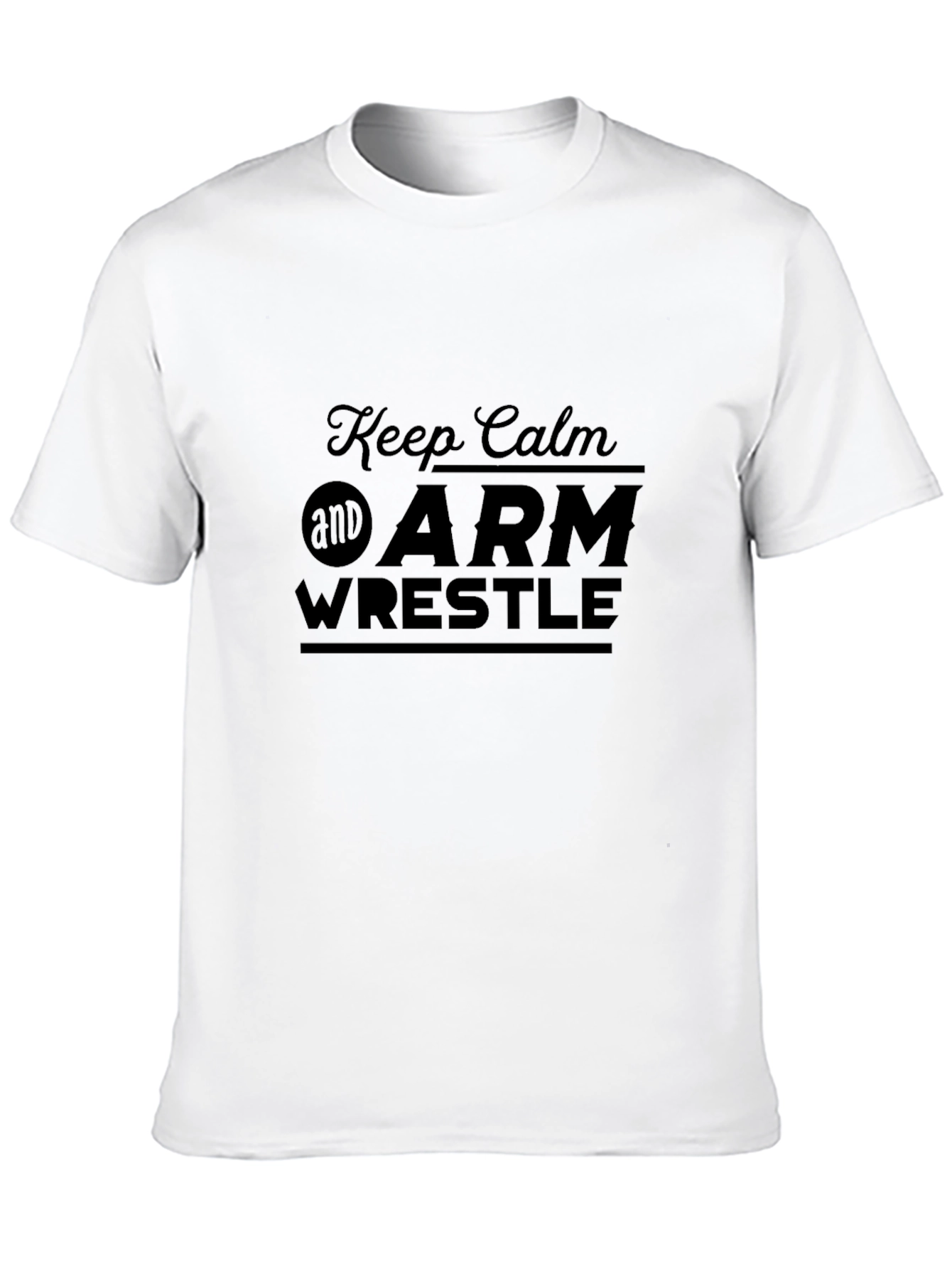 Black Keep Calm and Arm Wrestle Black T-Shirt view 10
