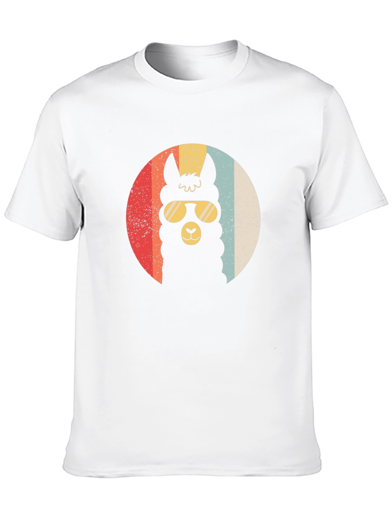 Black Retro Llama T-Shirt - Cool Alpaca in Sunglasses view 10