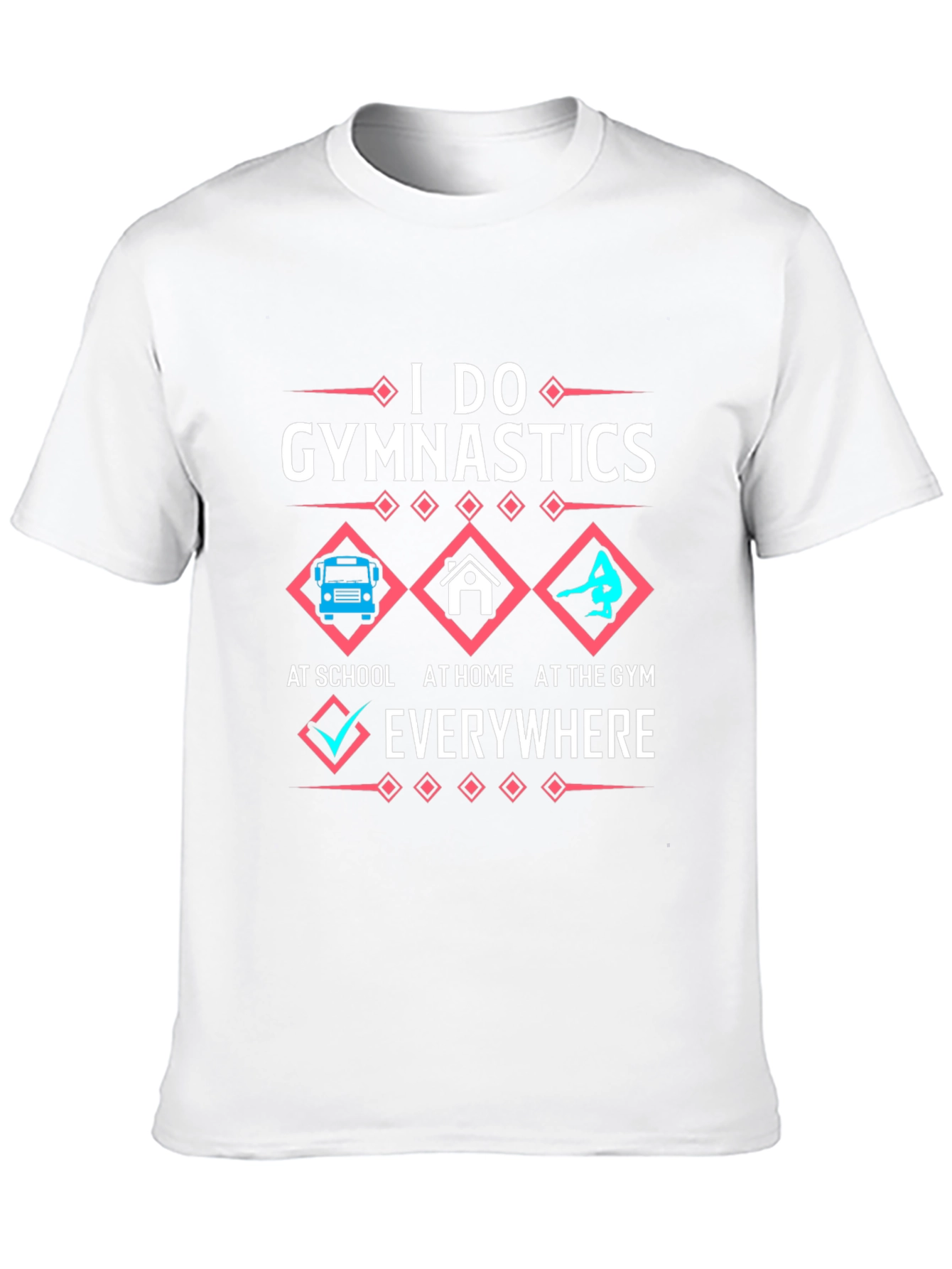 Black I Do Gymnastics Everywhere Black T-Shirt view 10