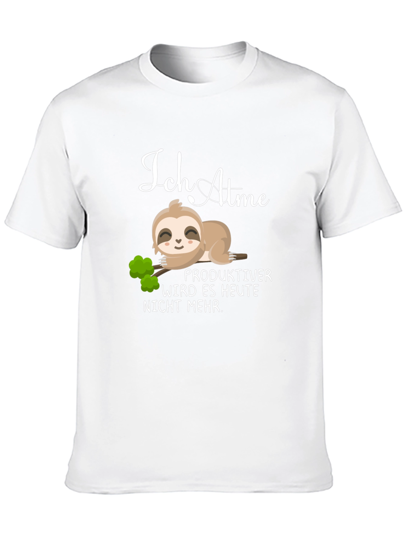 Black Funny Sloth Graphic T-Shirt - Ich Atme Design view 10