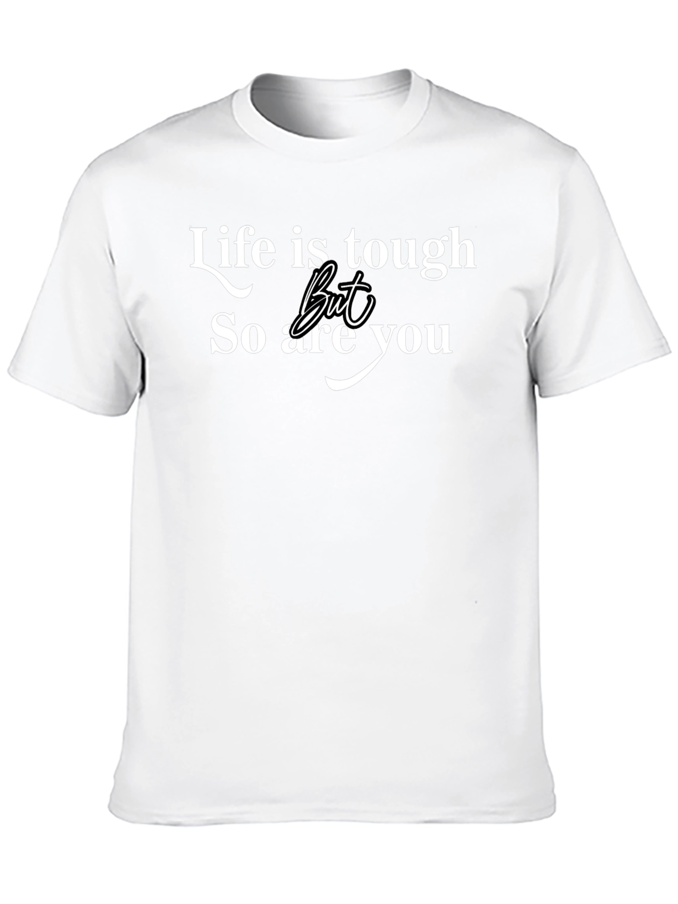 Black Life Is Tough T-Shirt - Motivational Tee view 10