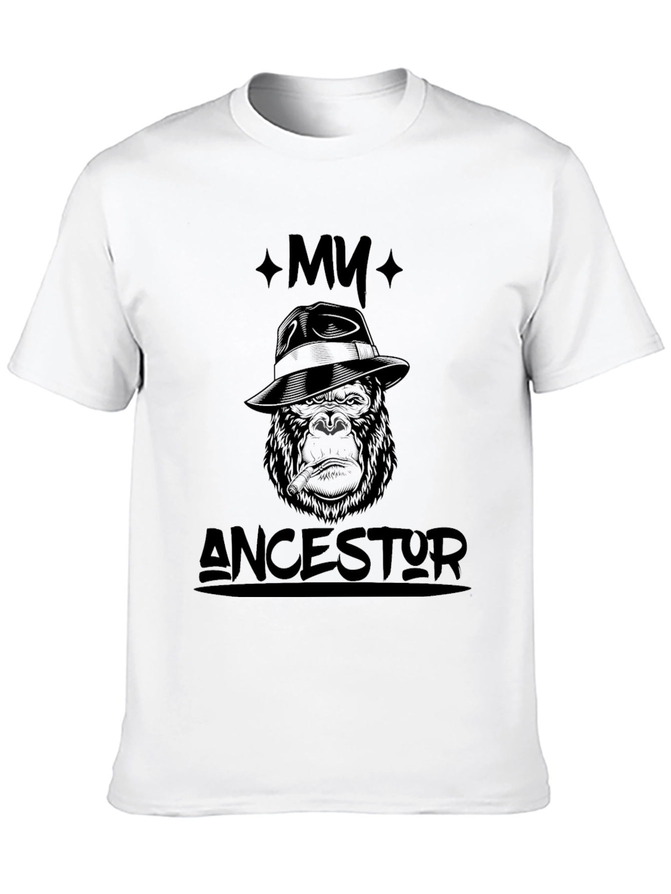 Black My Ancestor Gorilla Graphic Black T-Shirt view 10