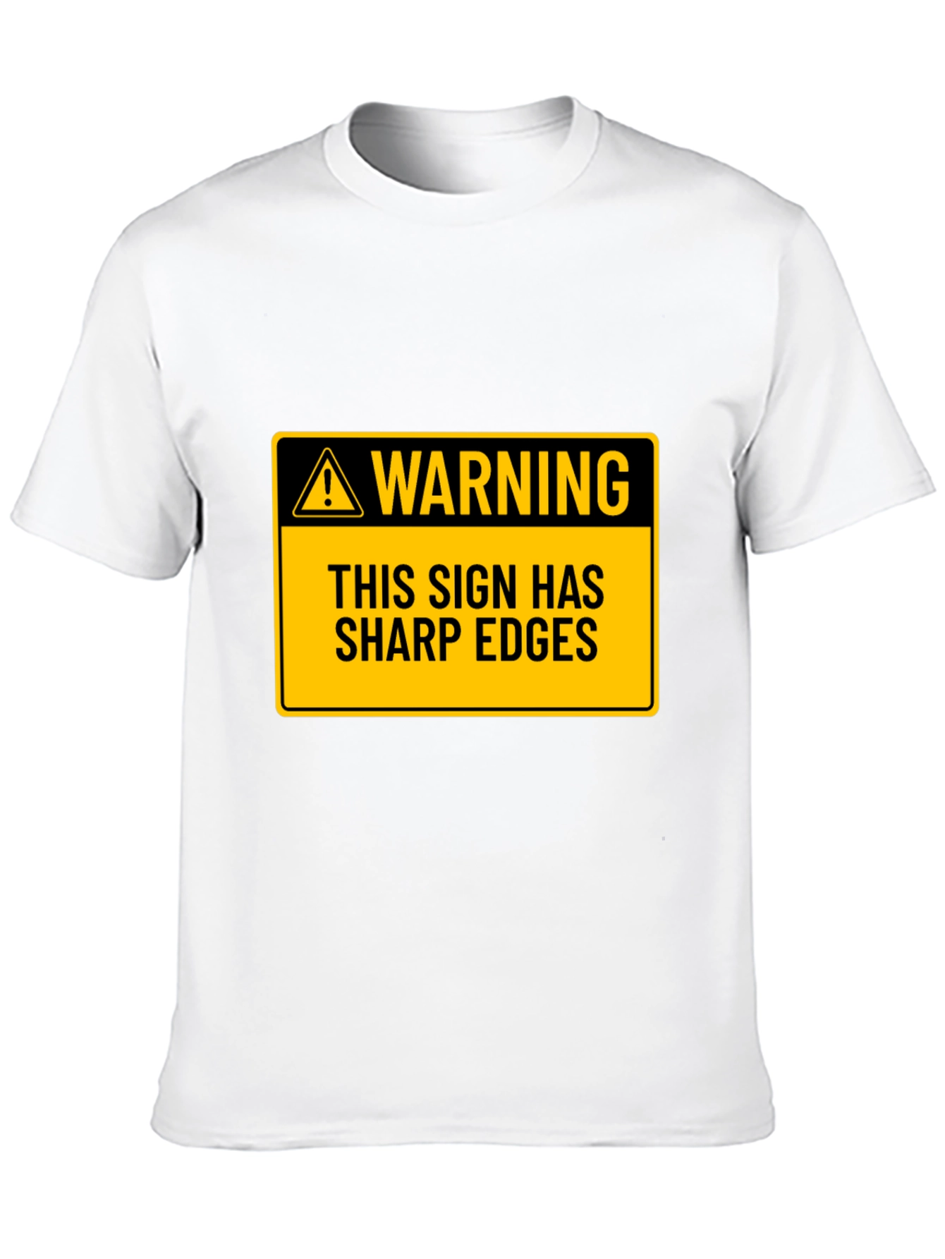 Black Warning Sharp Edges Novelty Graphic Tee view 10