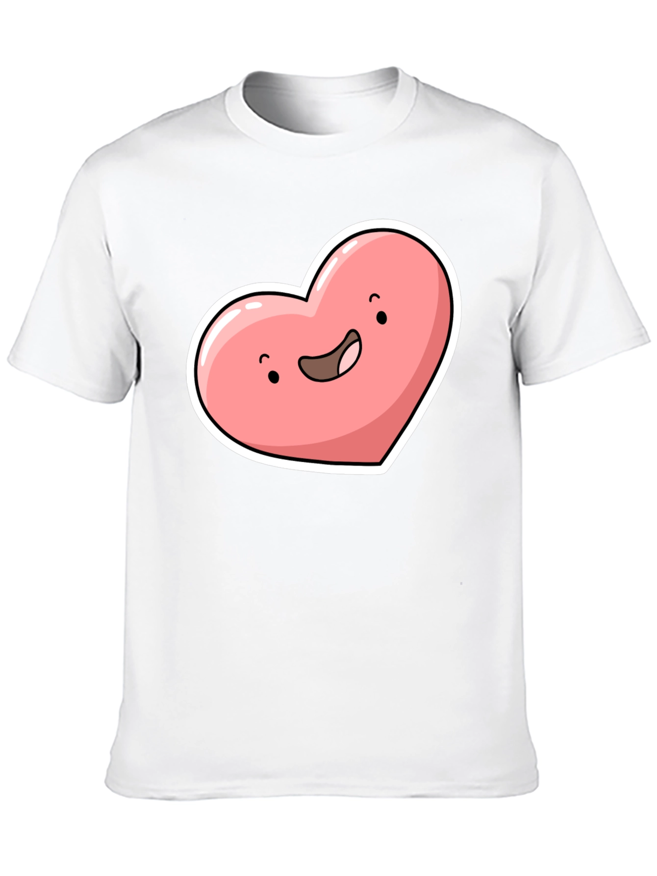 Black Cute Heart Character Graphic Tee - Black view 10