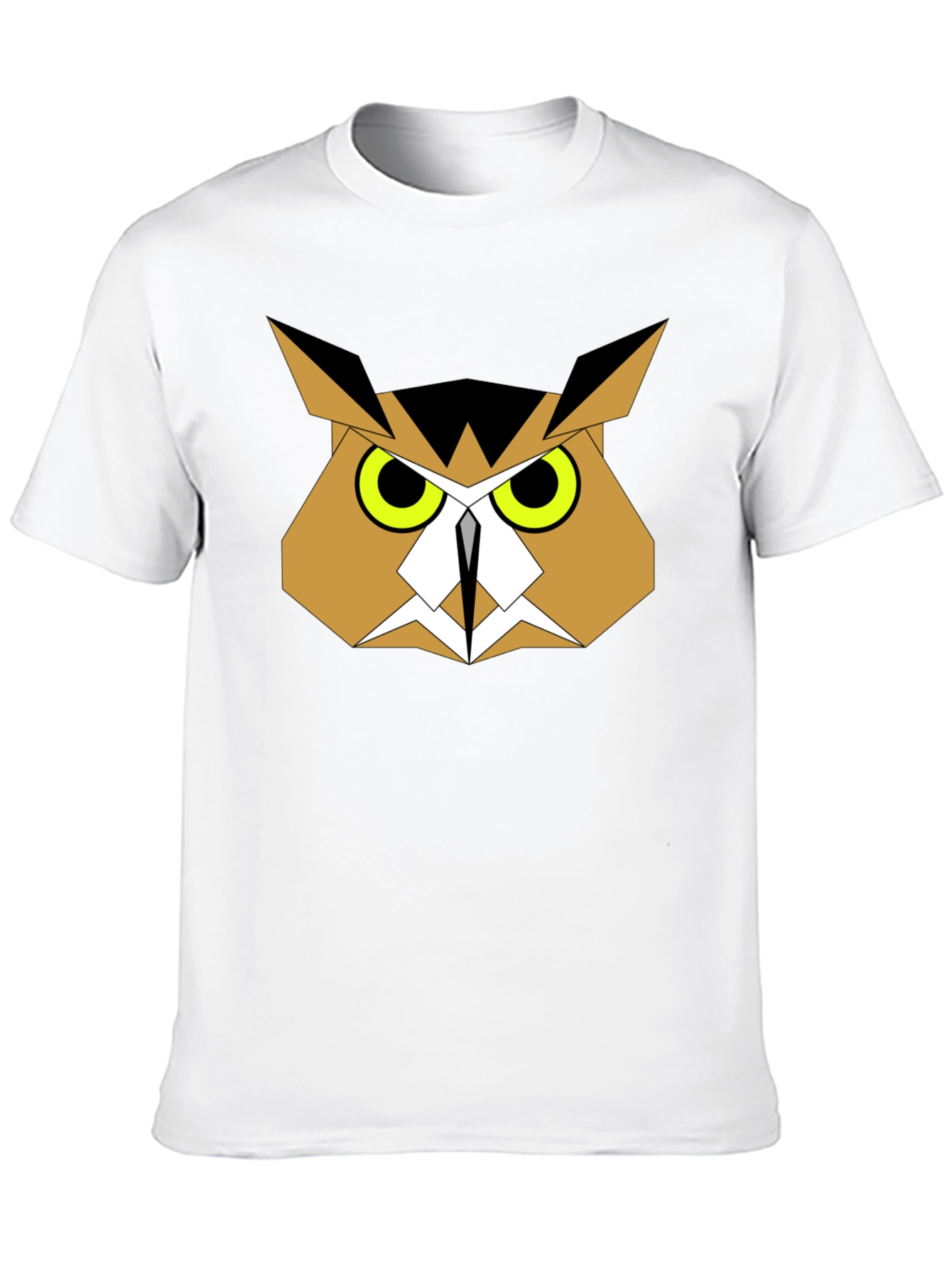 Black Geometric Owl Graphic Tee - Black Cotton view 10