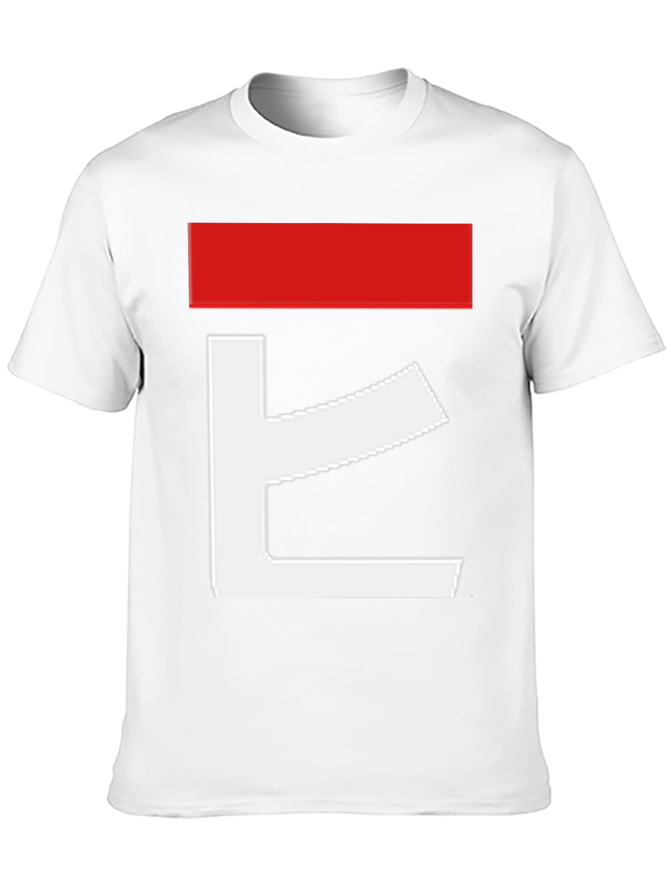 Black Abstract Graphic Tee - Red and White Design on Black view 10