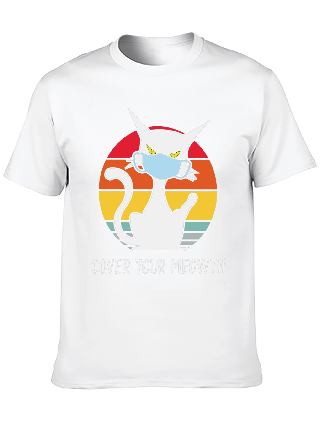 Black Cover Your Meowth T-Shirt - Cat Mask Graphic Tee view 10