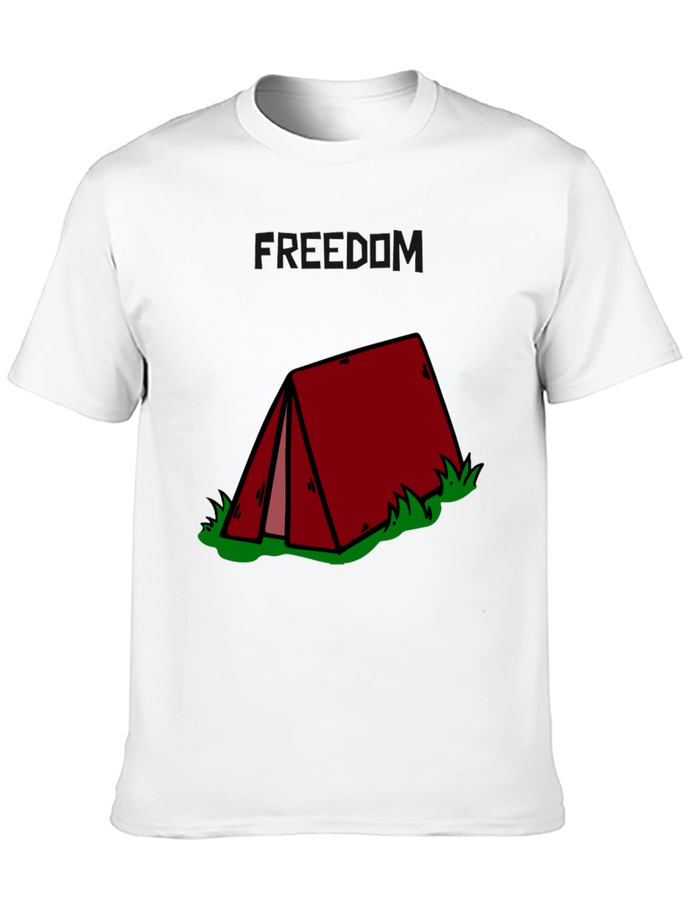 Camping Tent Graphic Tee - Black Cotton T-Shirt - 10