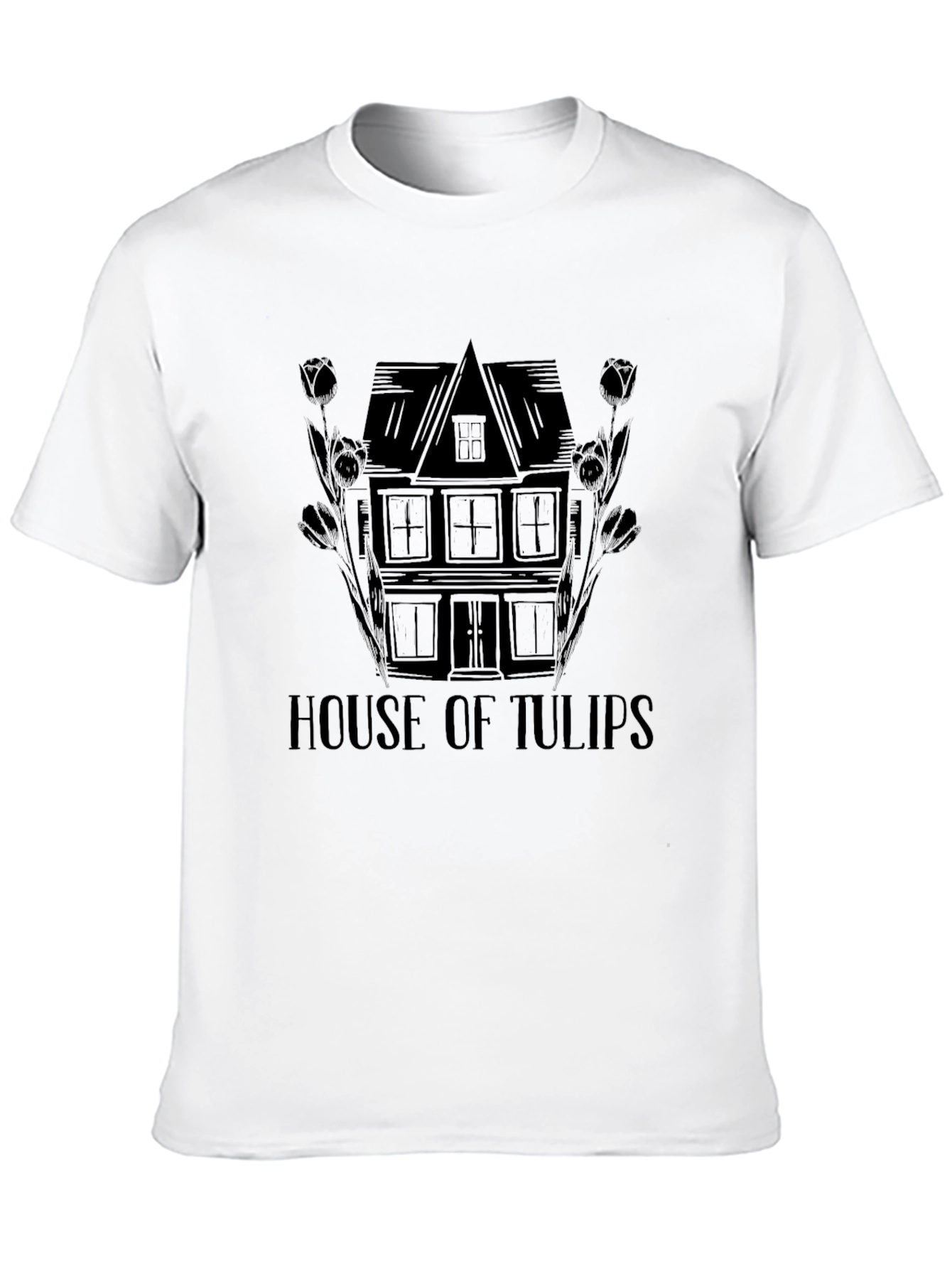 Black House of Tulips Graphic Tee - Black view 10