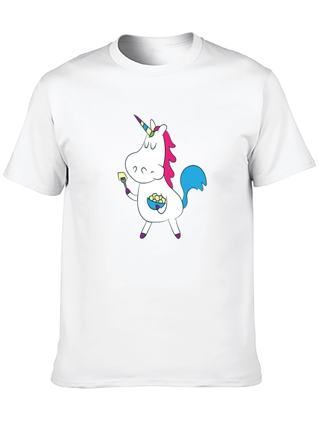 Black Unicorn Eating T-Shirt - Fun Cartoon Graphic Tee view 10