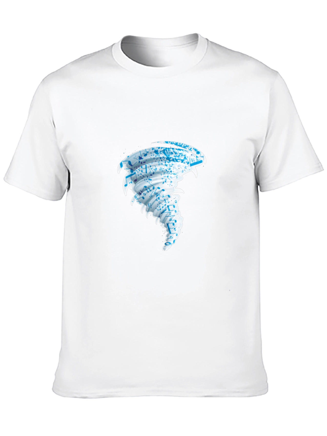 Black Tornado Music Notes Graphic Black T-Shirt view 10