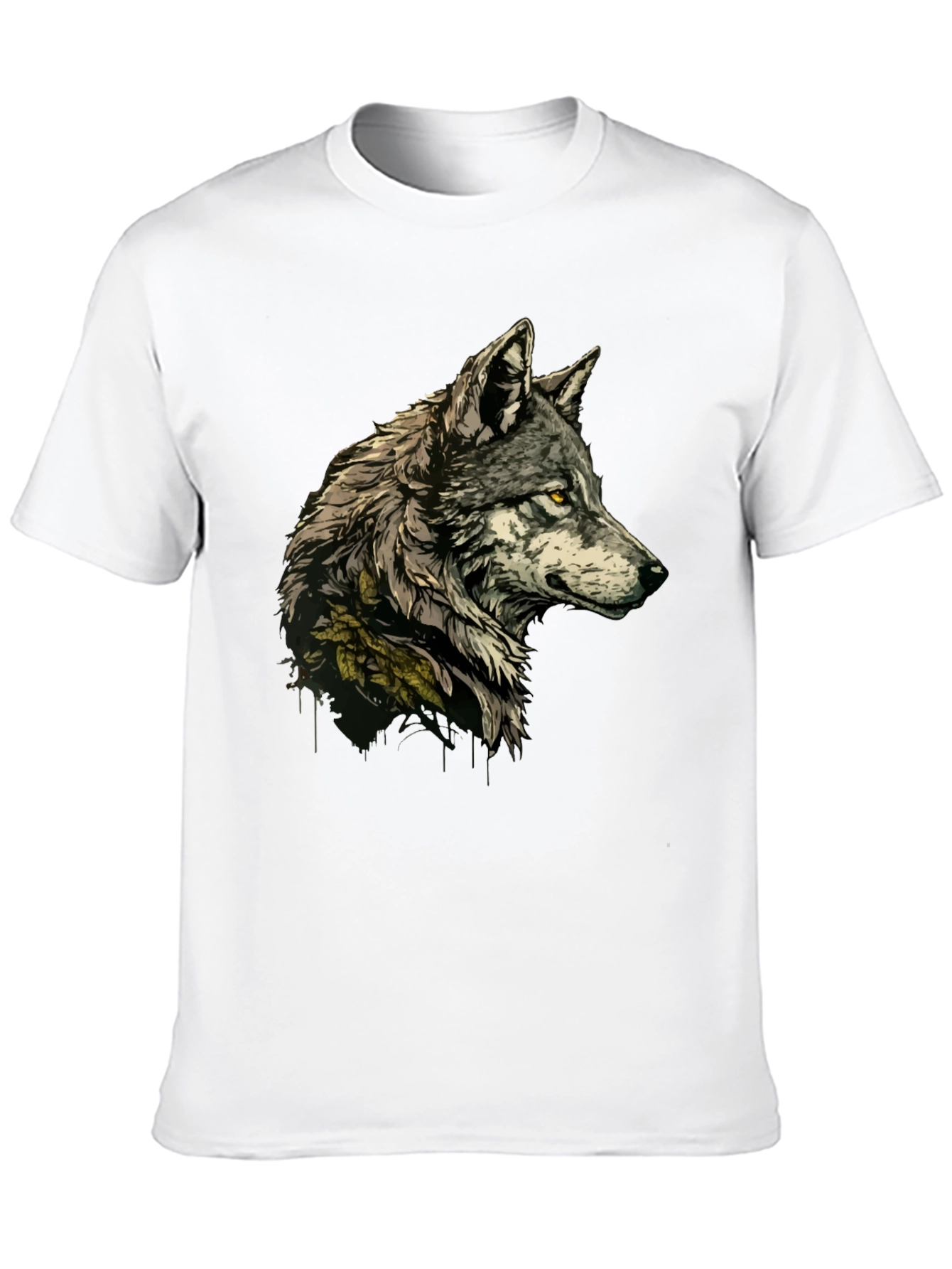 Black Wolf Graphic Print Black T-Shirt view 10