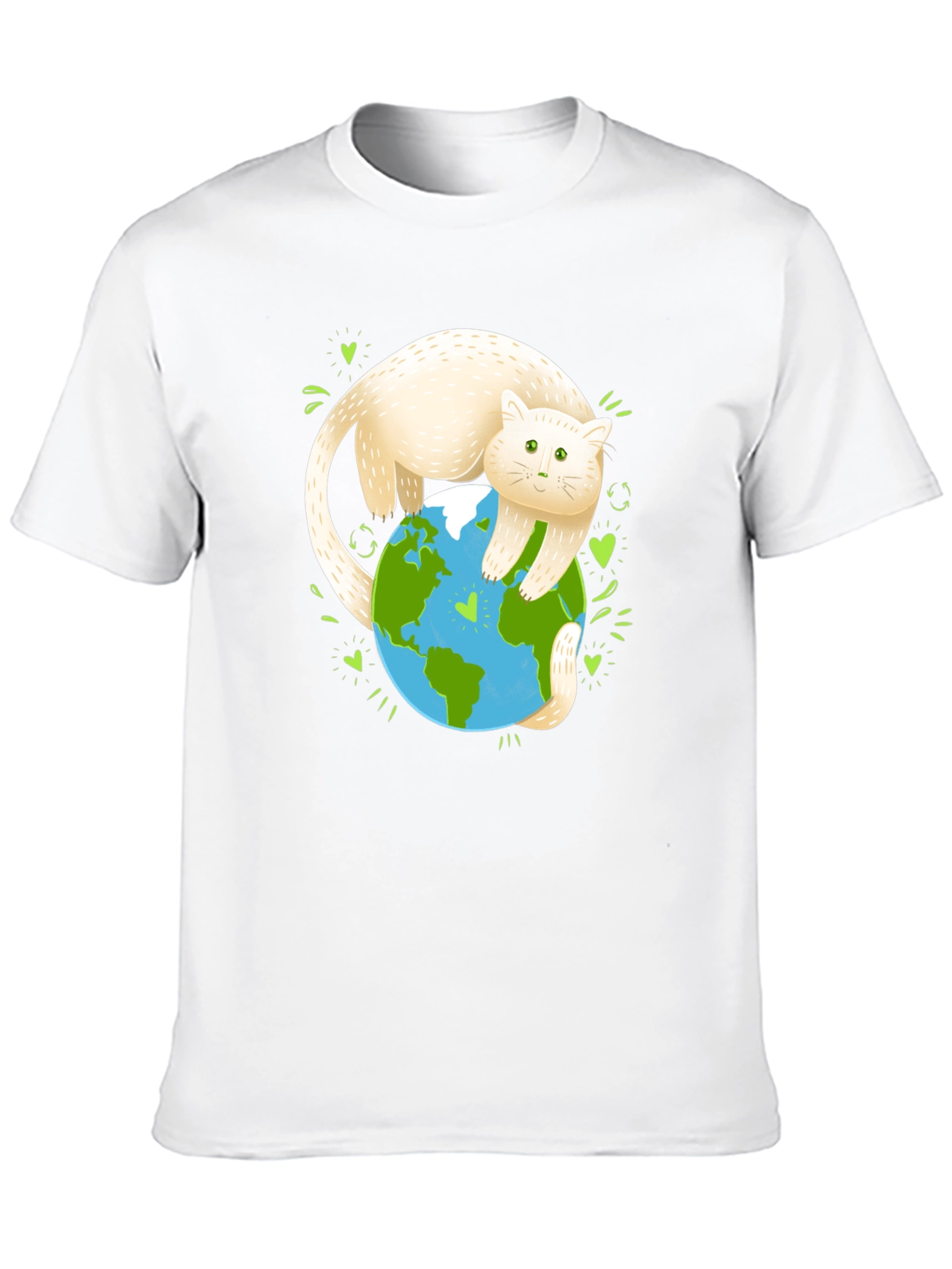 Black Cat Hugging Earth Graphic Tee view 10