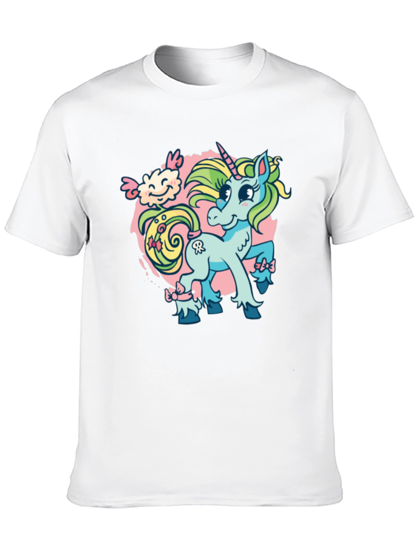 Black Unicorn Cartoon Graphic T-Shirt view 10