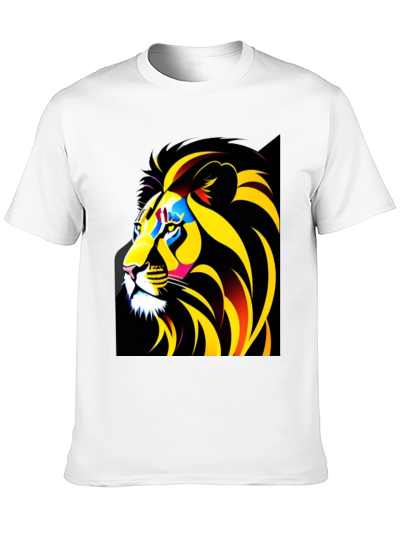 Black Bold Lion Graphic Tee - Black Cotton T-Shirt view 10