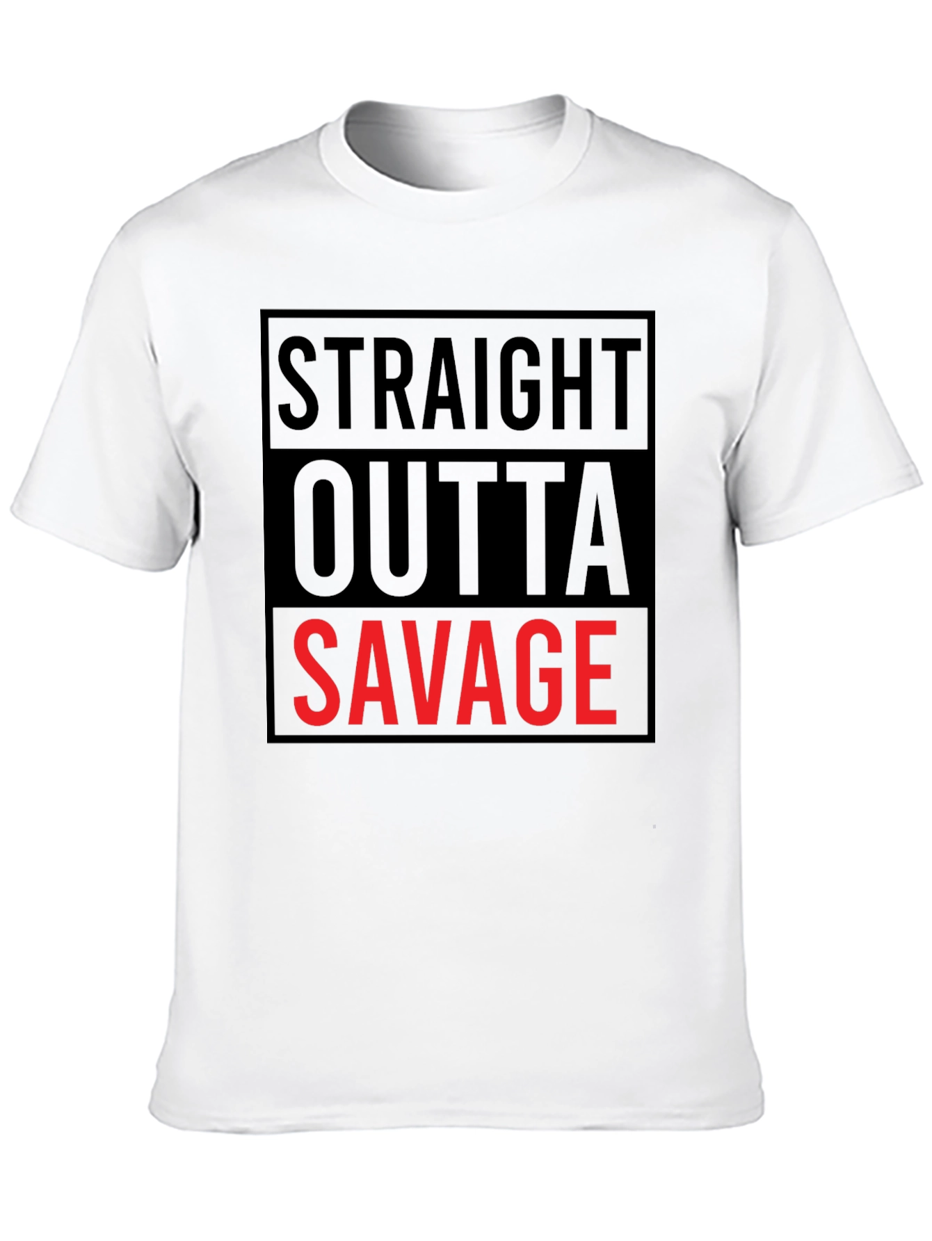 Black Straight Outta Savage Graphic Tee - Bold Statement Shirt view 10
