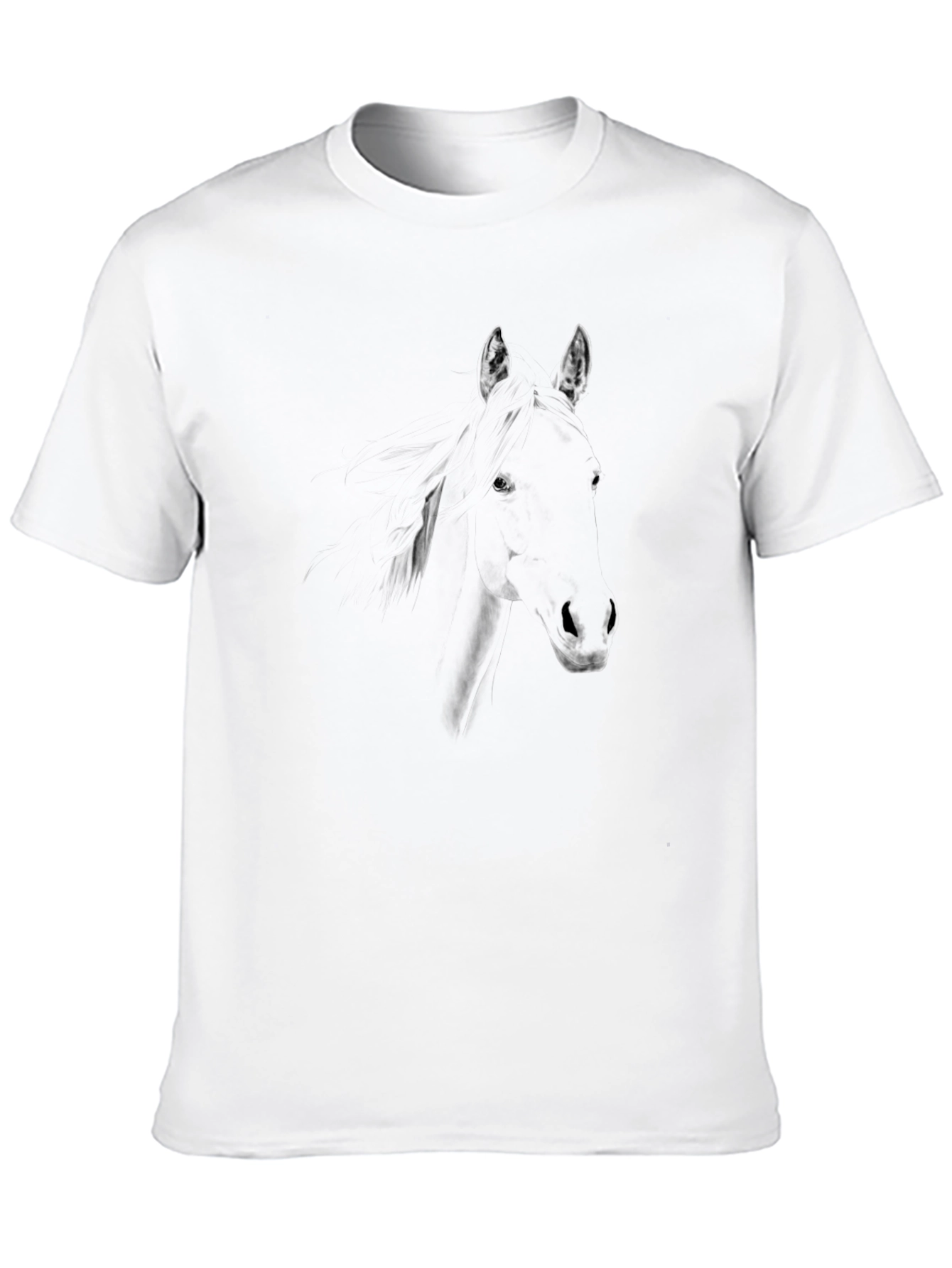 Black Horse Graphic Black T-Shirt - Men's Casual Tee view 10