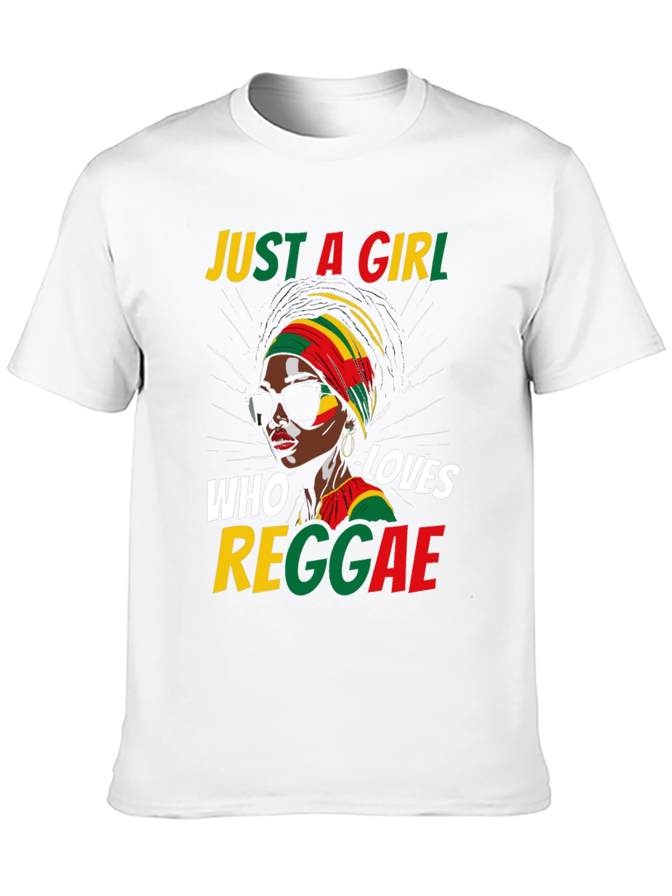 Black Just a Girl Who Loves Reggae Black T-Shirt view 10