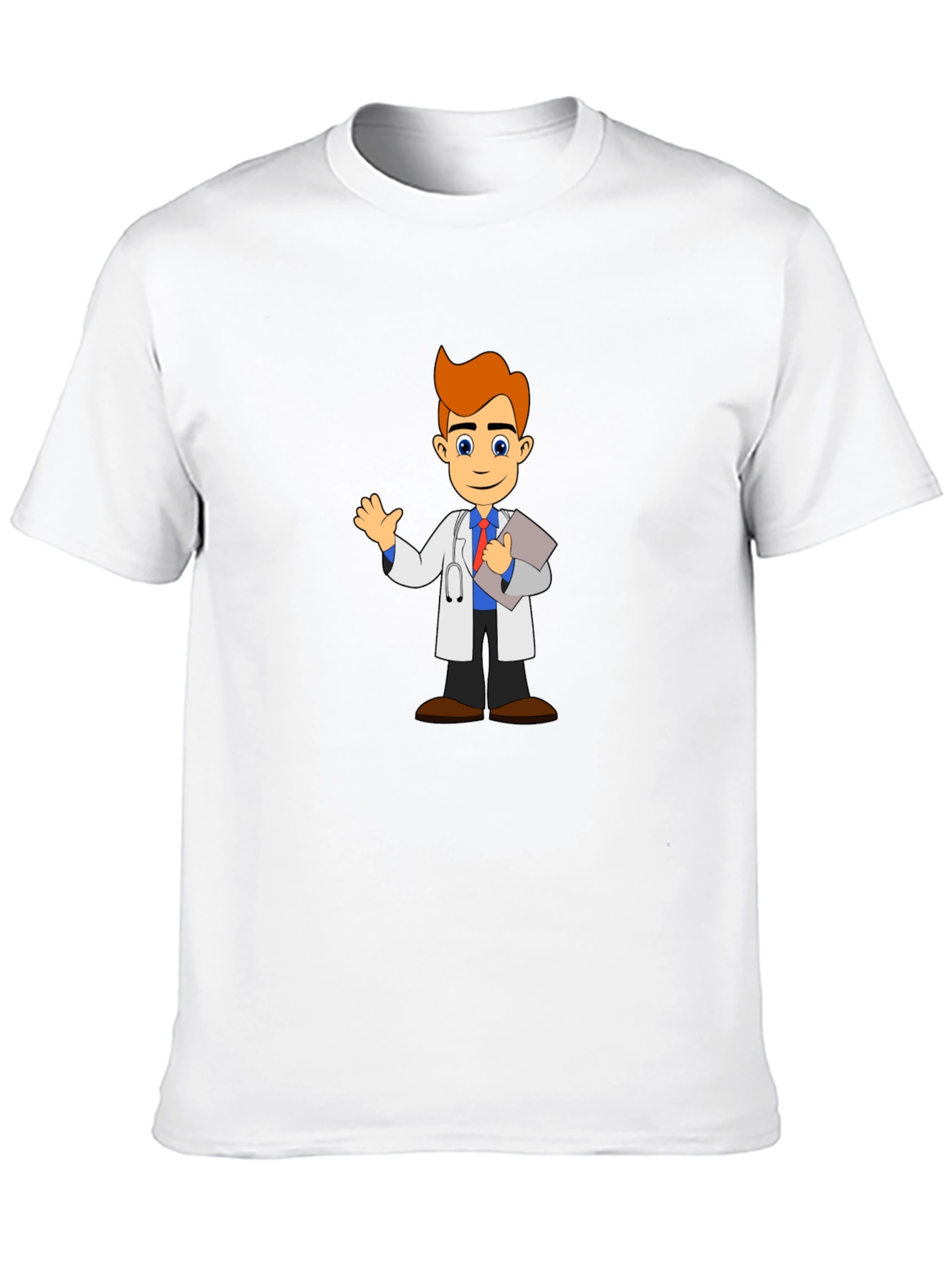 Black Cartoon Doctor T-Shirt - Black Cotton Blend view 10