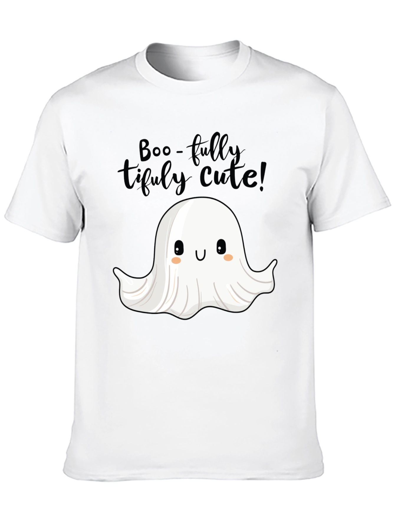 Black Boo-tifully Cute Ghost T-Shirt view 10