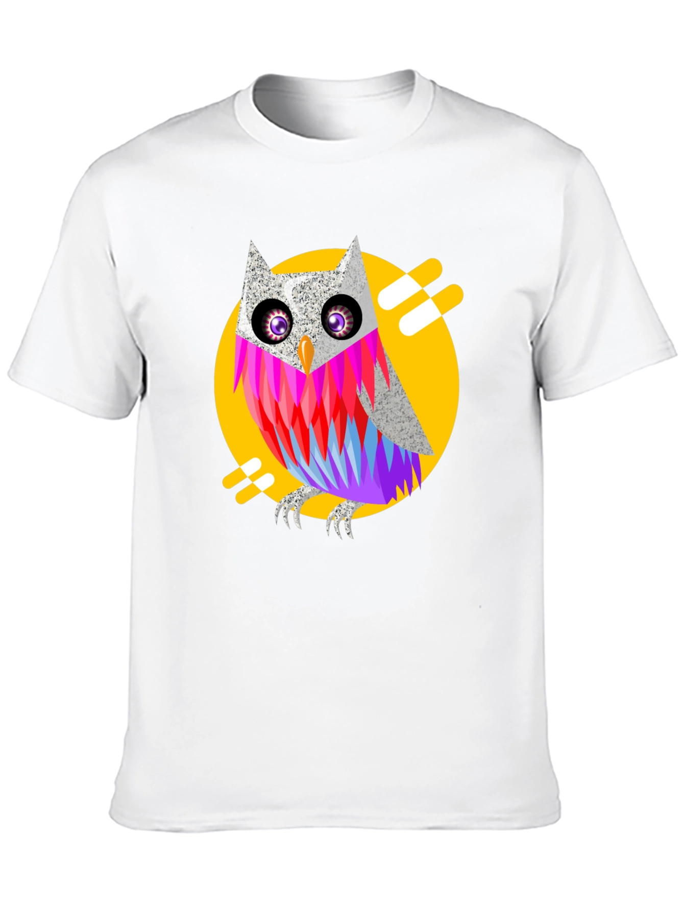 Black Cool Owl Graphic Print Black T-Shirt view 10