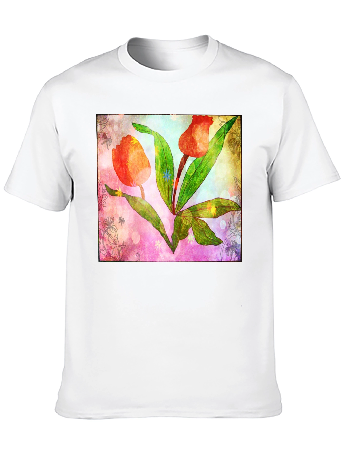 Black Floral Tulip Graphic T-Shirt view 10