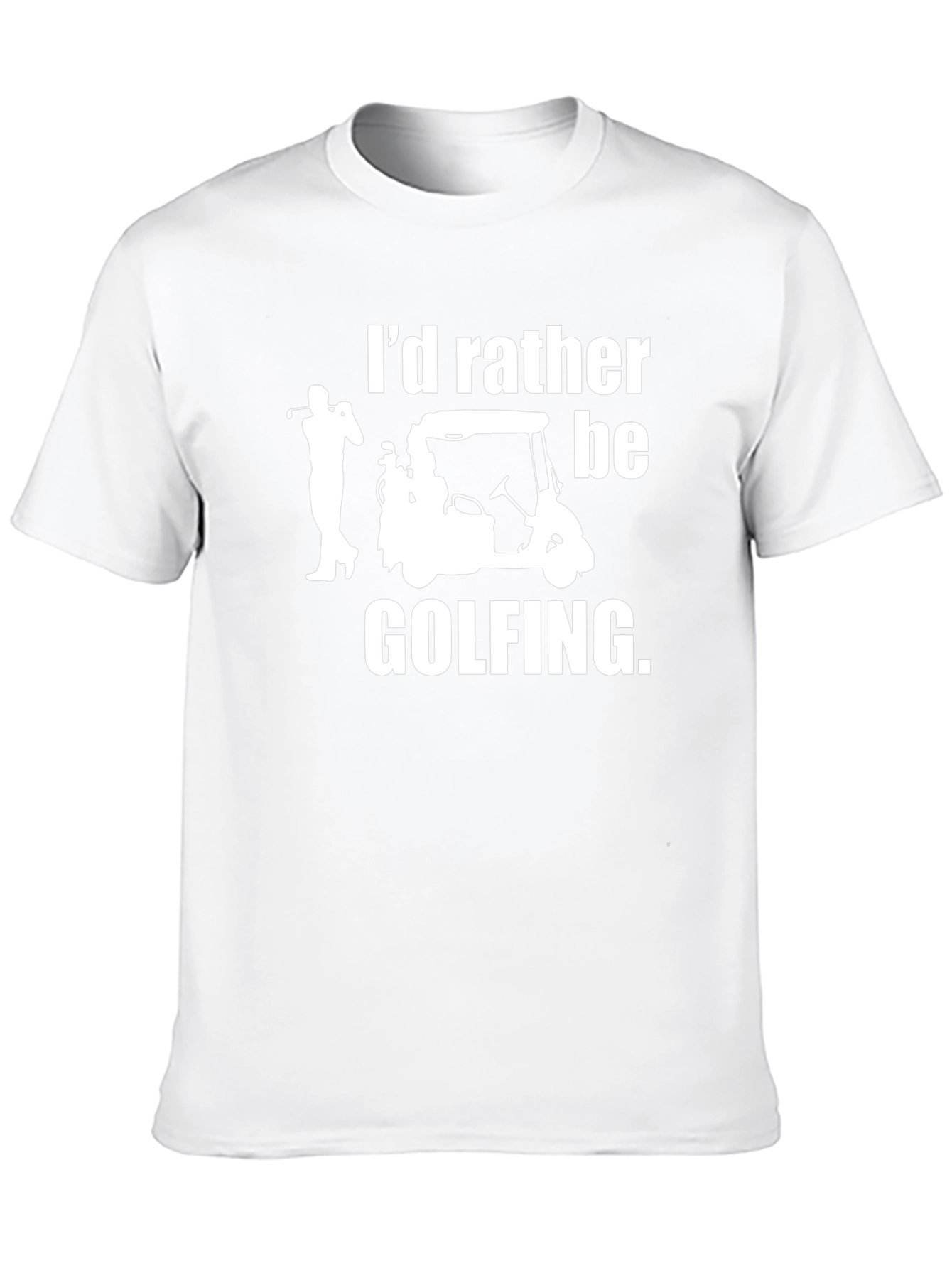 Black I'd Rather Be Golfing Black T-Shirt view 10