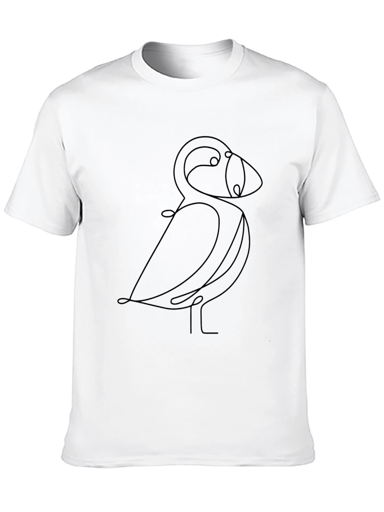 Black Minimalist Line Art Bird Black T-Shirt view 10