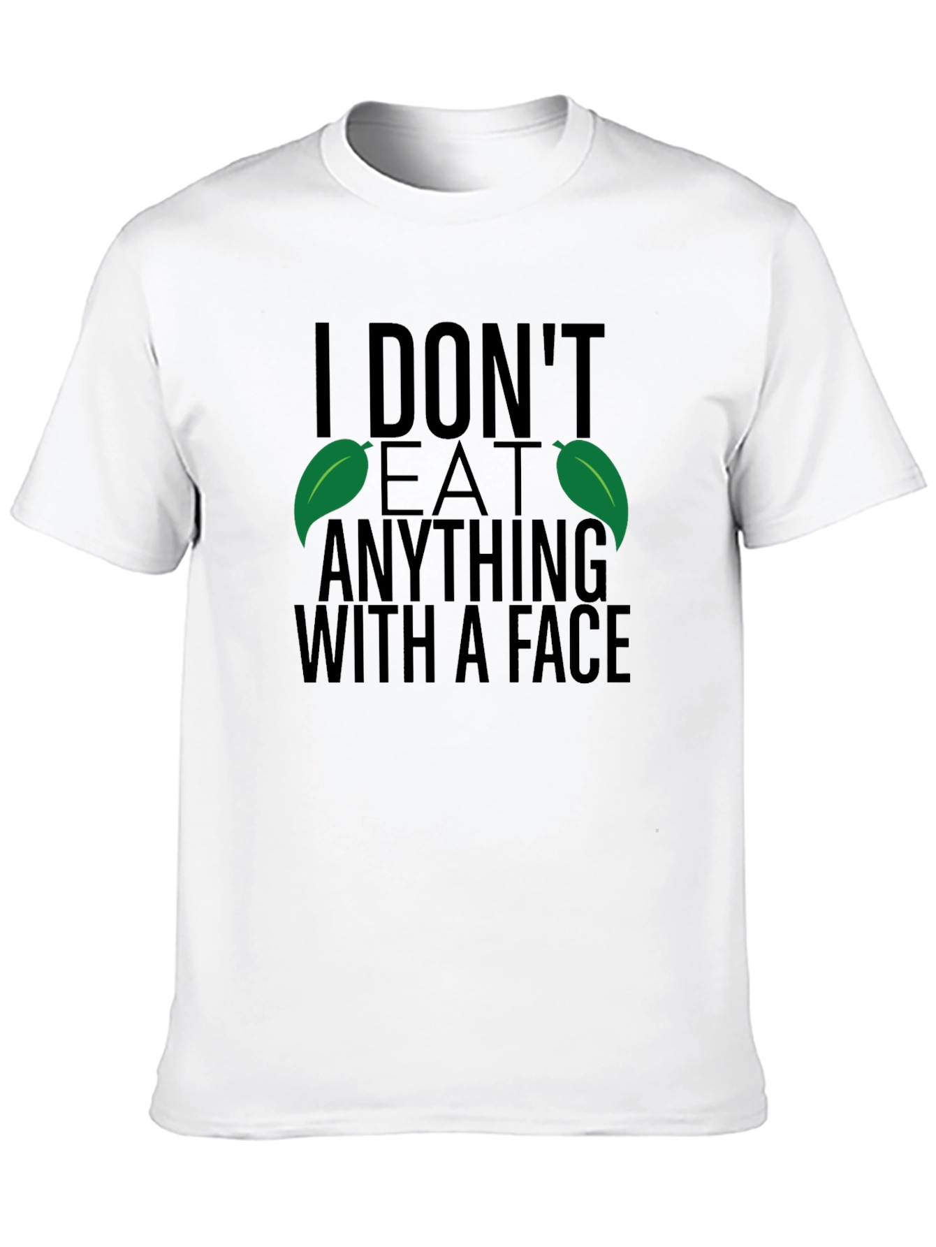Black Vegan T-Shirt - I Don't Eat Anything With A Face view 10