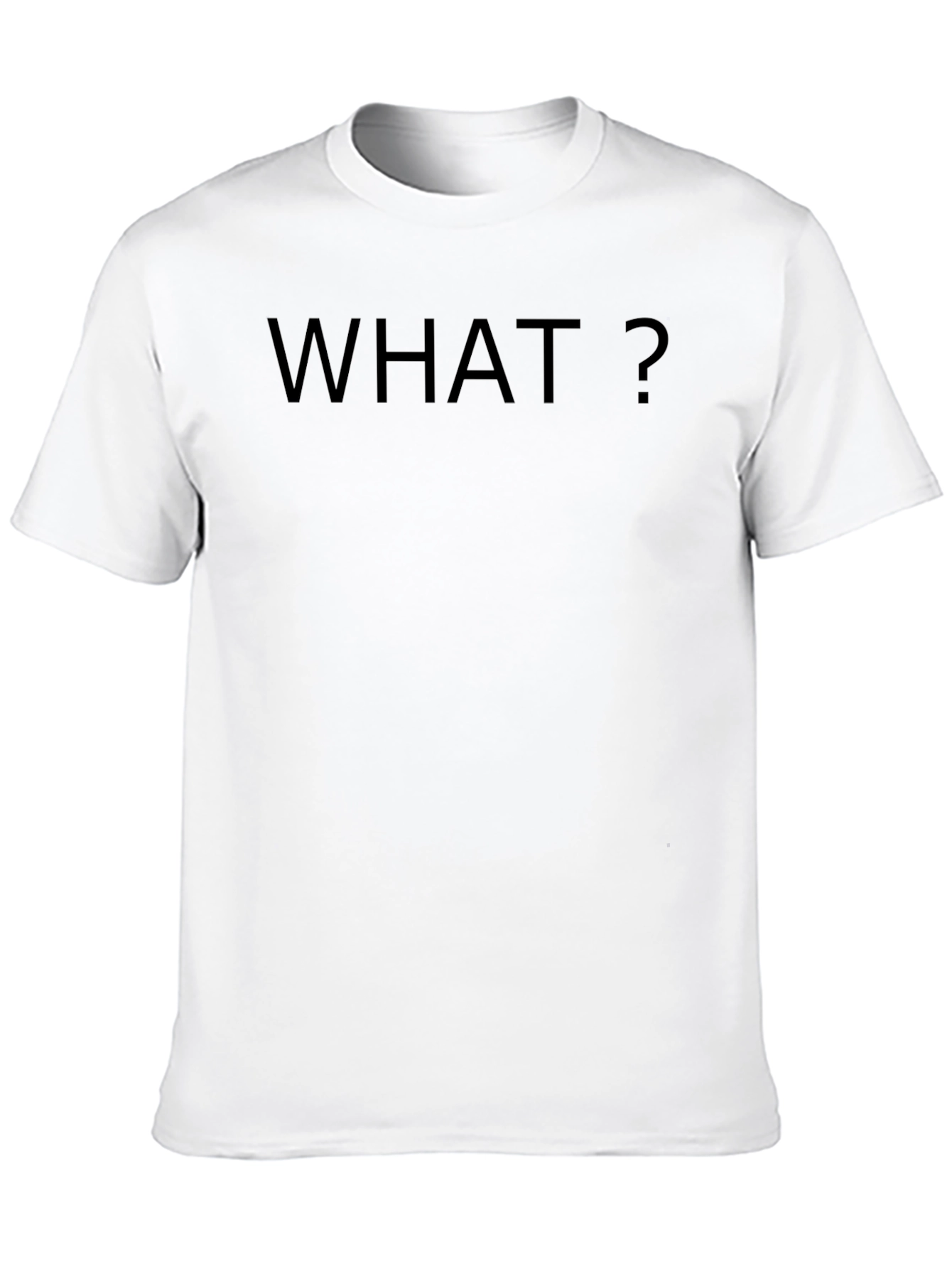 Black Men's 'What?' Graphic Black T-Shirt view 10