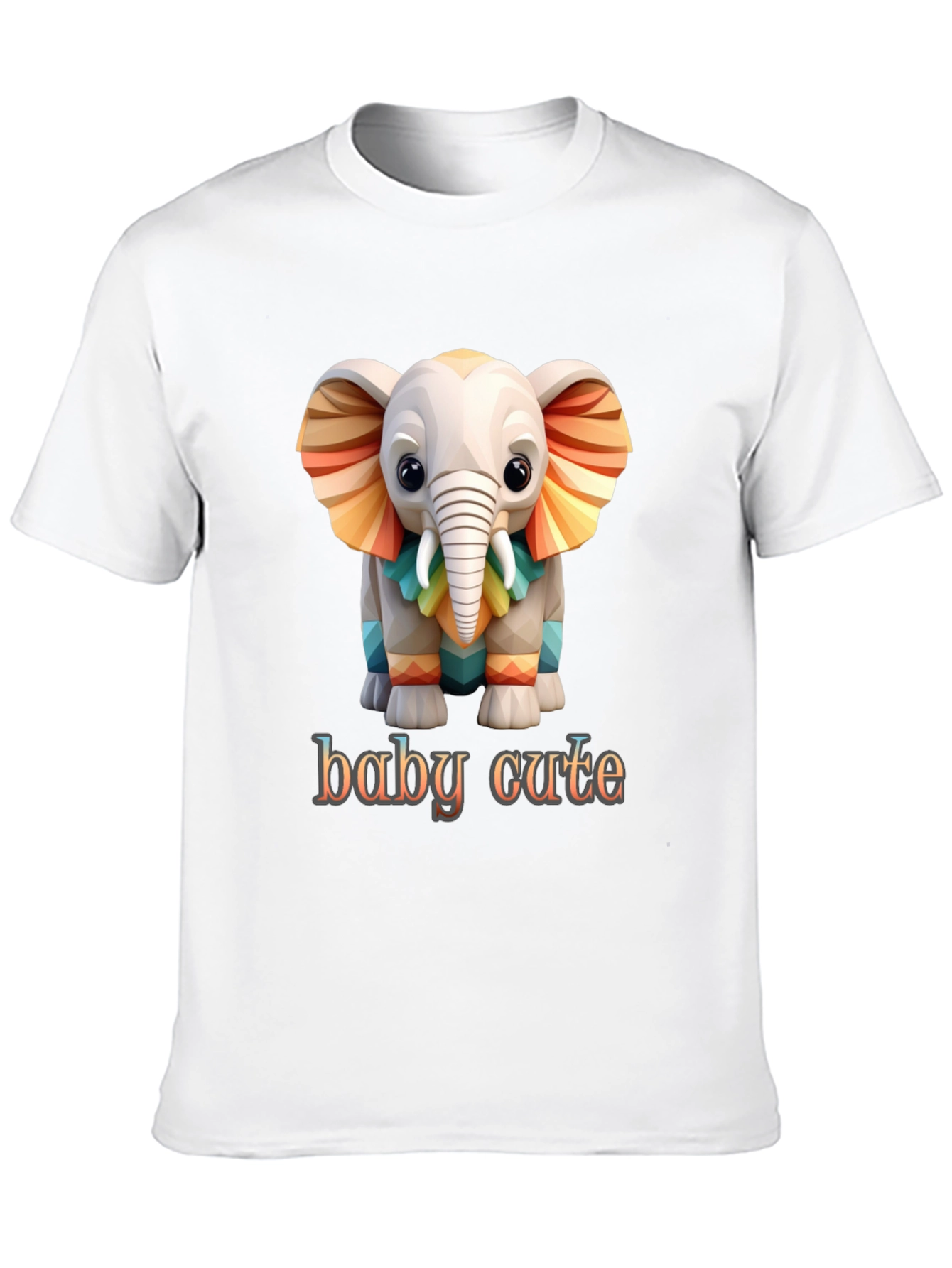 Black Cute Baby Elephant Graphic Tee - Soft Cotton Comfort view 10