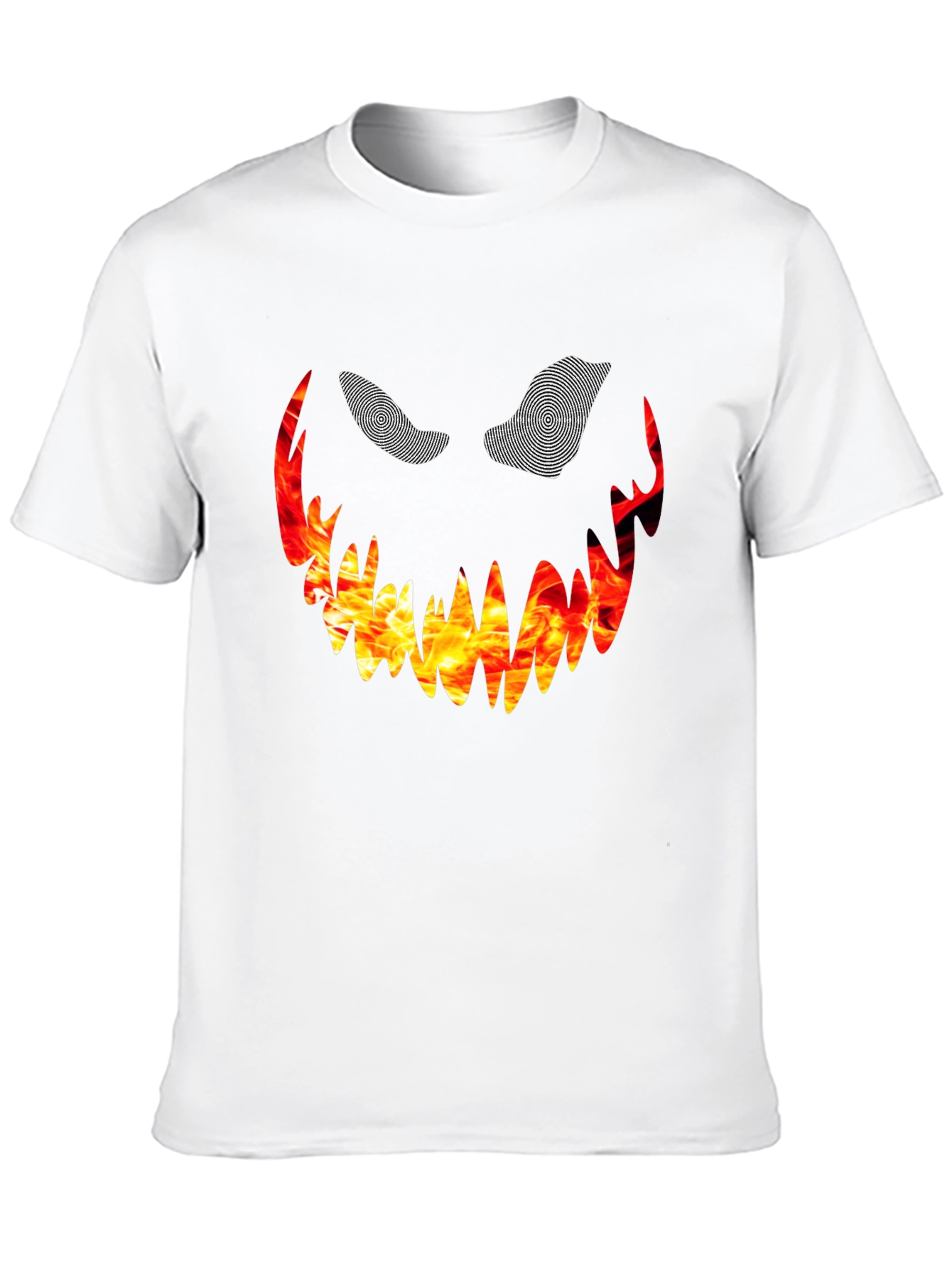 Black Fiery Monster Face Graphic Tee - Black view 10