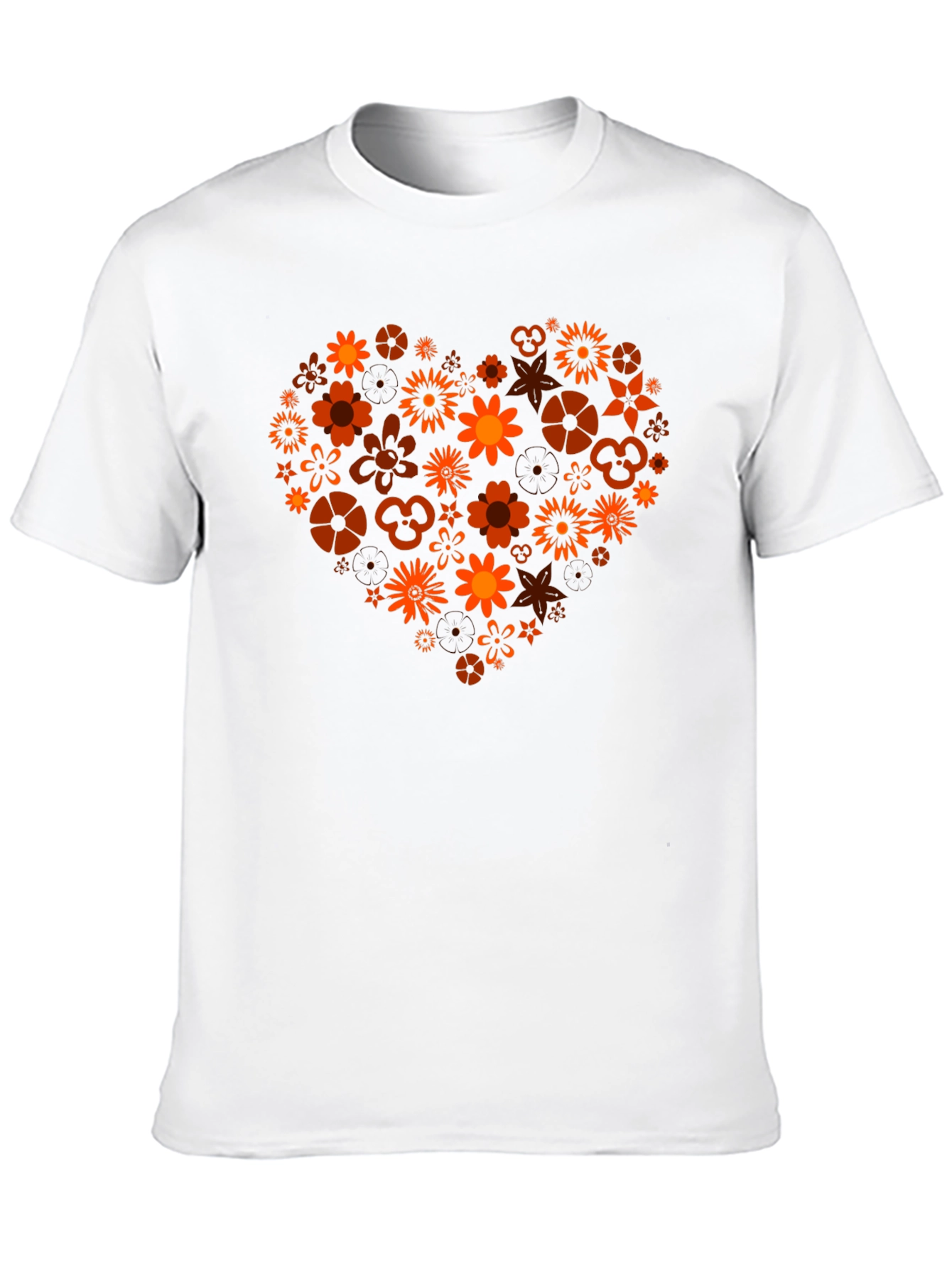 Black Floral Heart Graphic T-Shirt - Stylish Men's Tee view 10