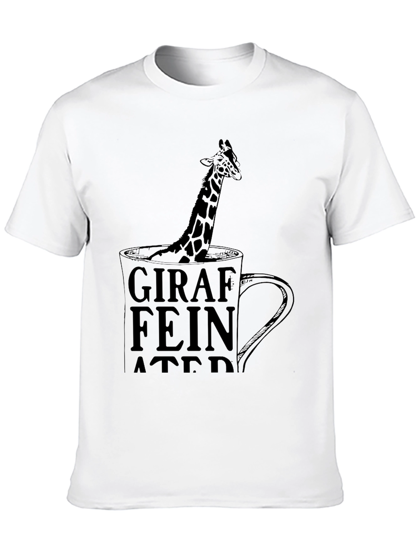 Black Giraffeinated Black T-Shirt - Quirky Coffee Lover Tee view 10