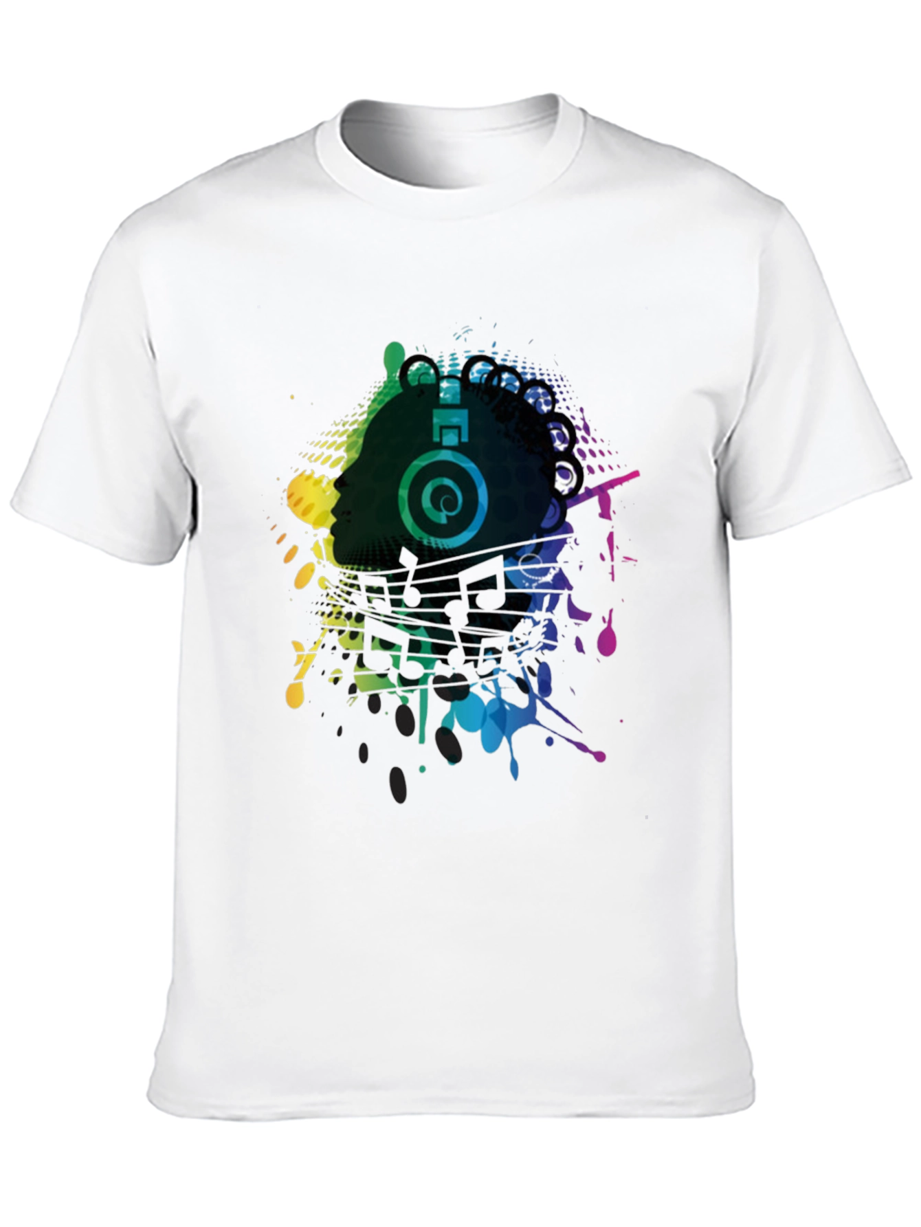 Black Vibrant Music Headphone Graphic Tee - Black view 10