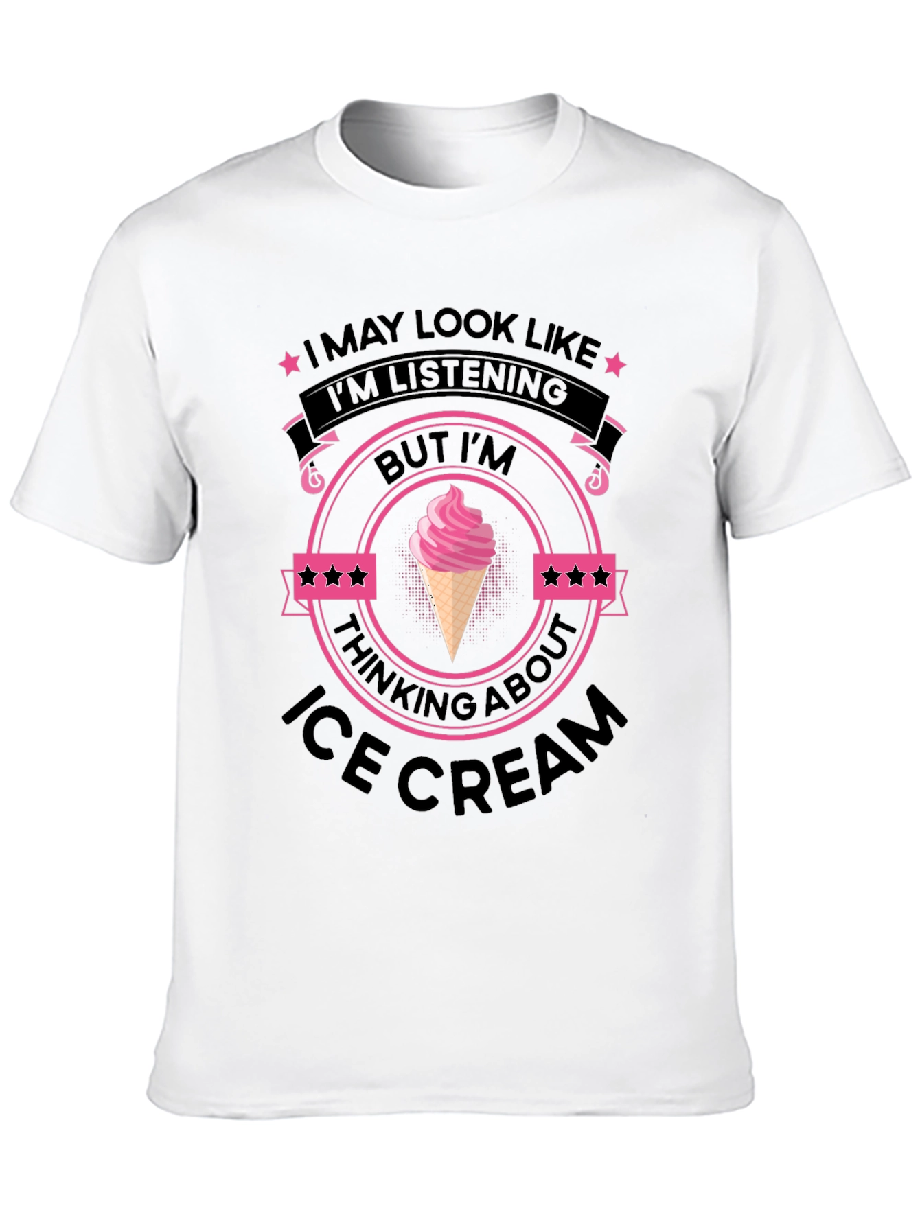 Black Ice Cream Minded Black T-Shirt view 10