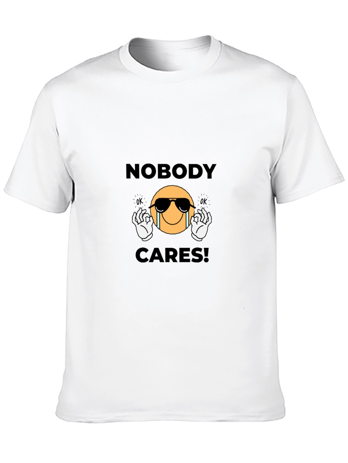 Black Nobody Cares Graphic T-Shirt - Black view 10