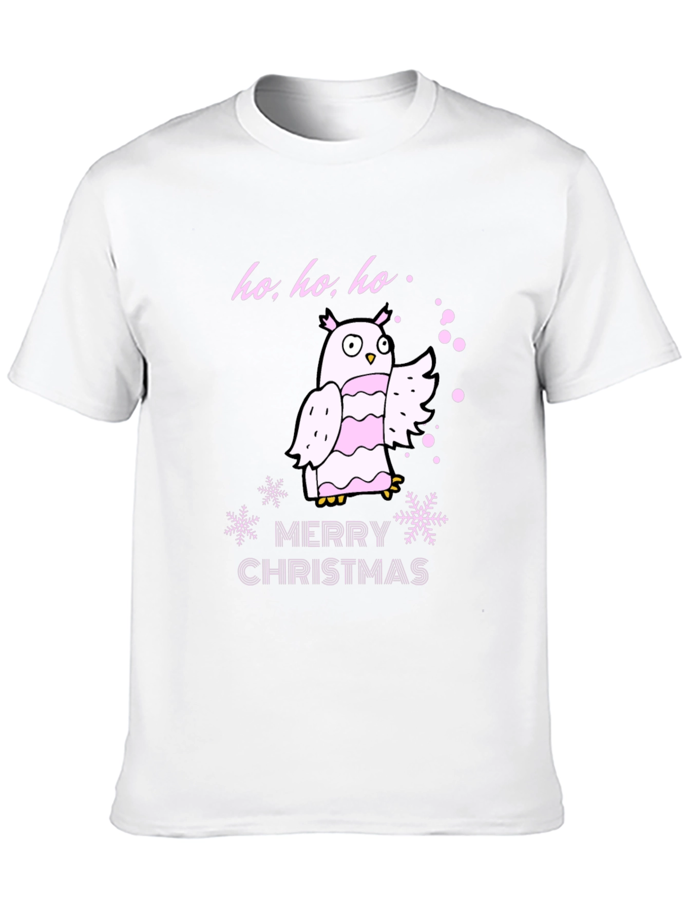 Black Festive Owl Christmas T-Shirt view 10