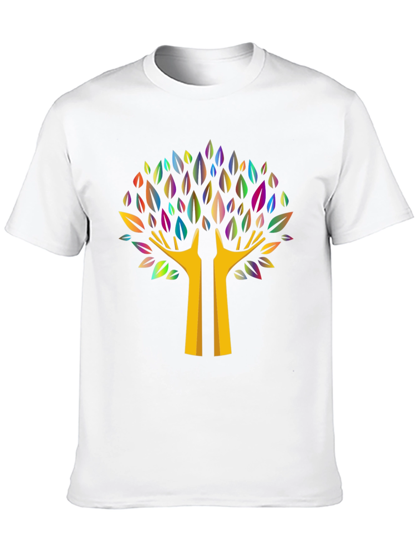 Black Colorful Tree Graphic Black T-Shirt view 10