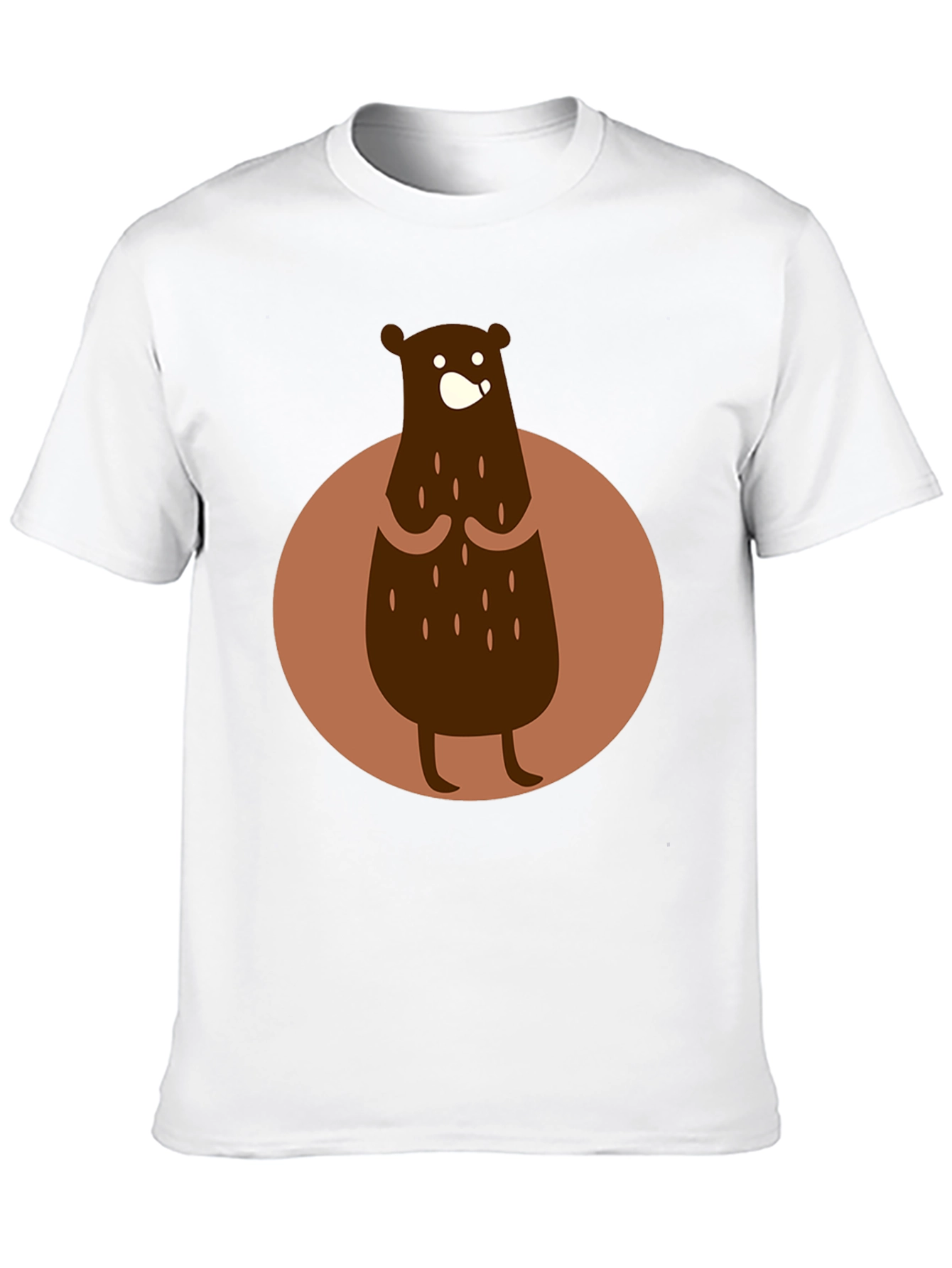 Black Bear Graphic Print Crew Neck T-Shirt - Casual Black Tee view 10